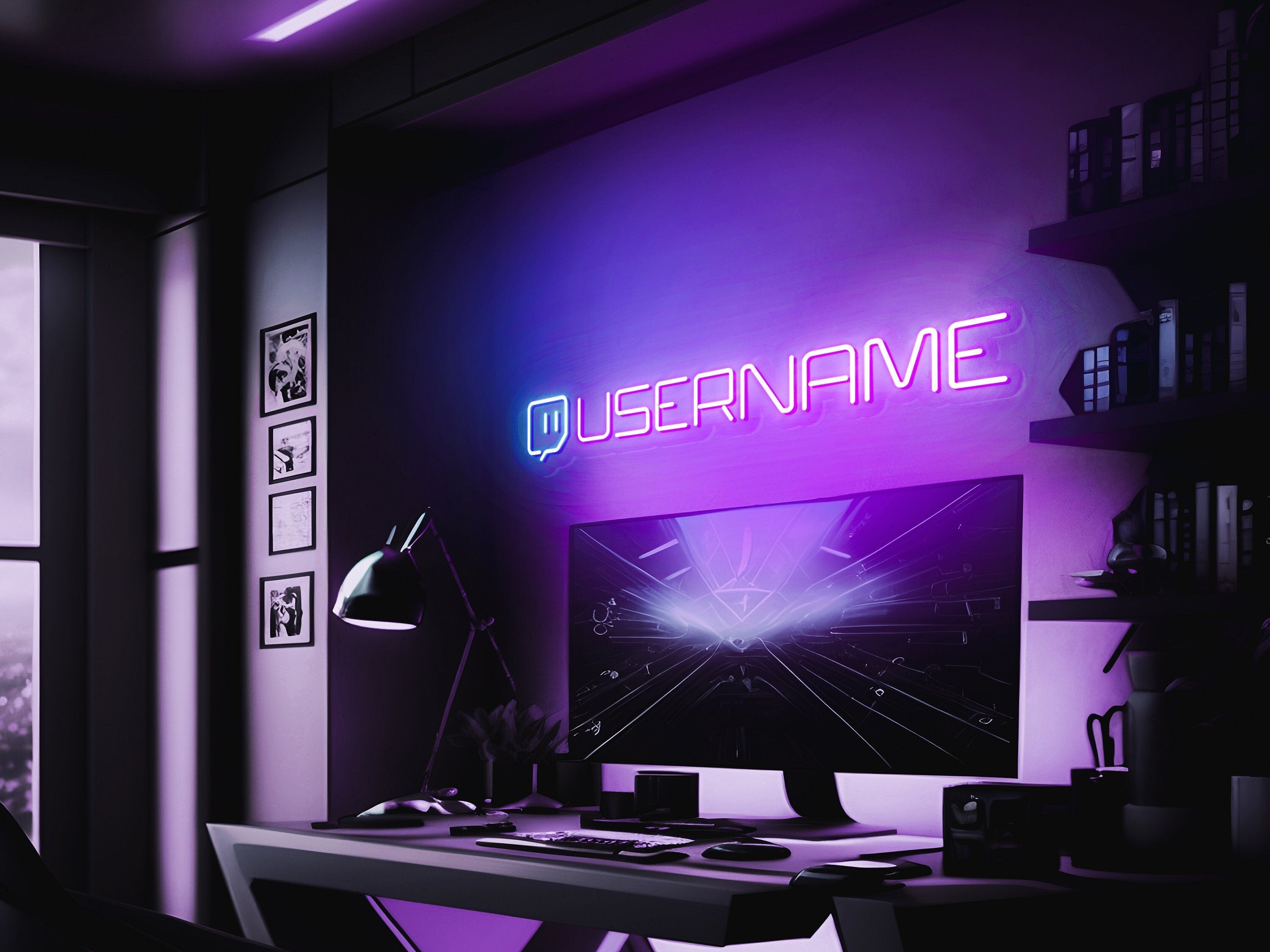 Custom gamer neon sign glowing with personalized text styled for husband gift and boyfriend gaming gift