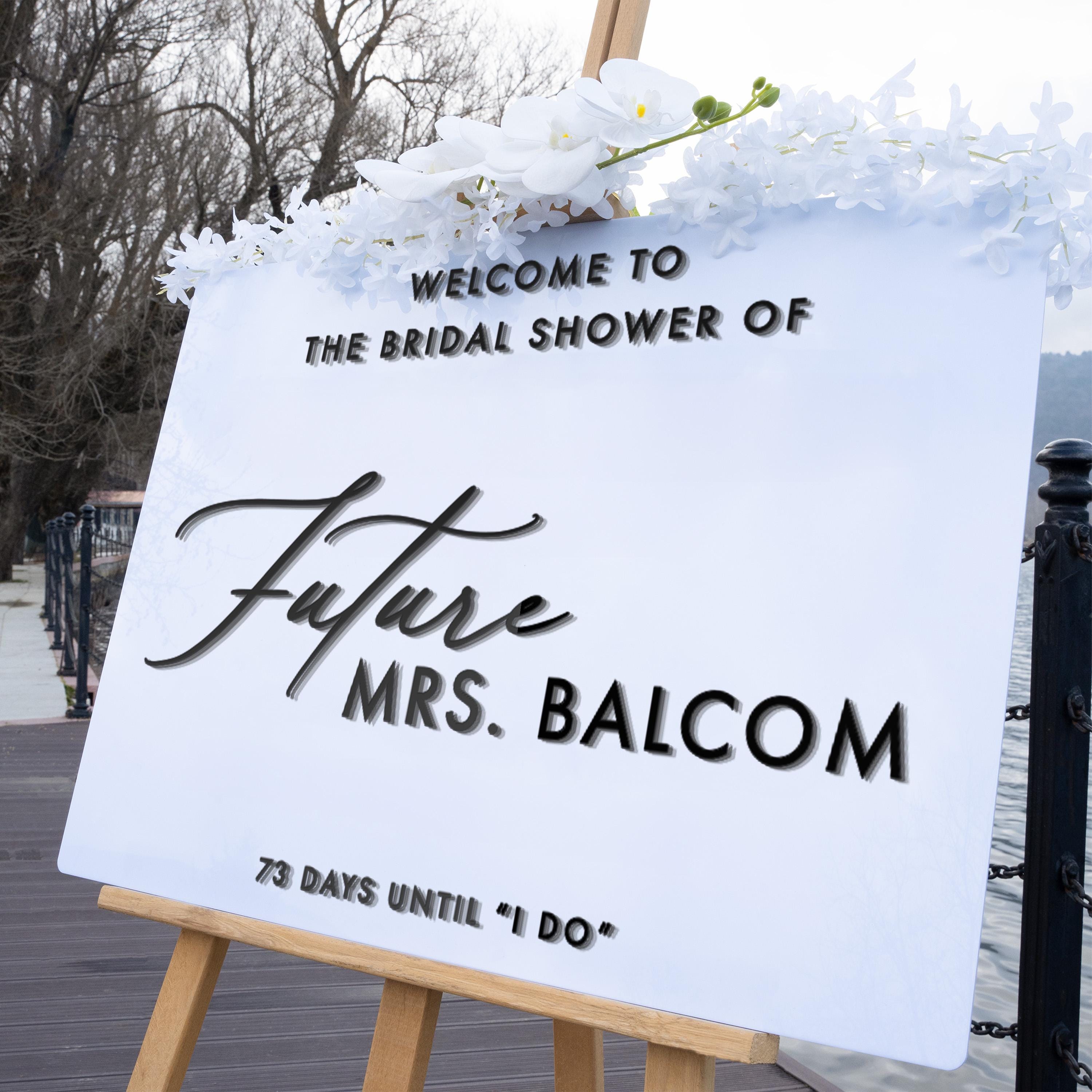 Custom Acrylic Bridal Shower Welcome Sign - Peony Collection