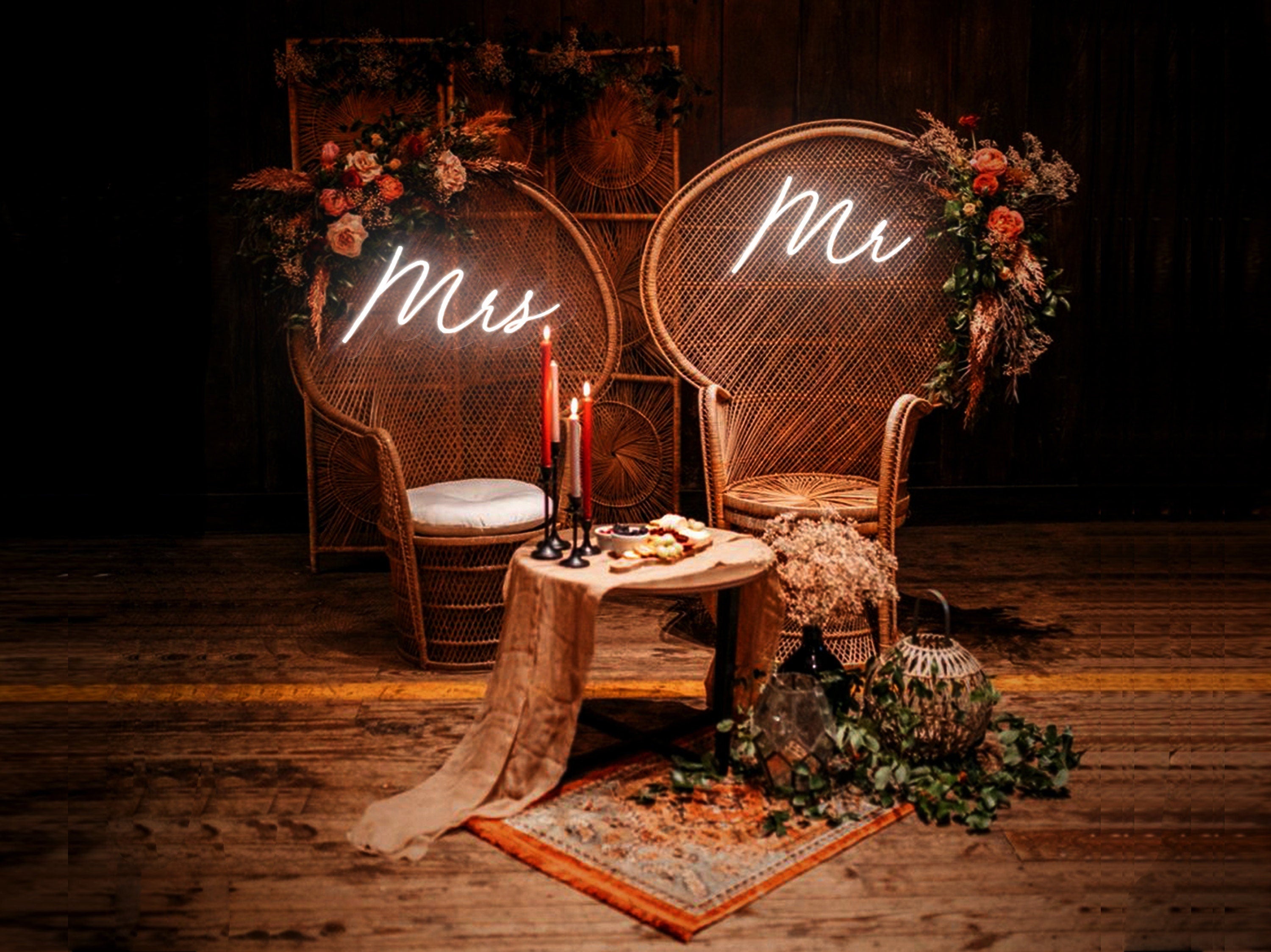 Just Married Neon Sign as Wedding Decor and Backdrop LED Light Signage