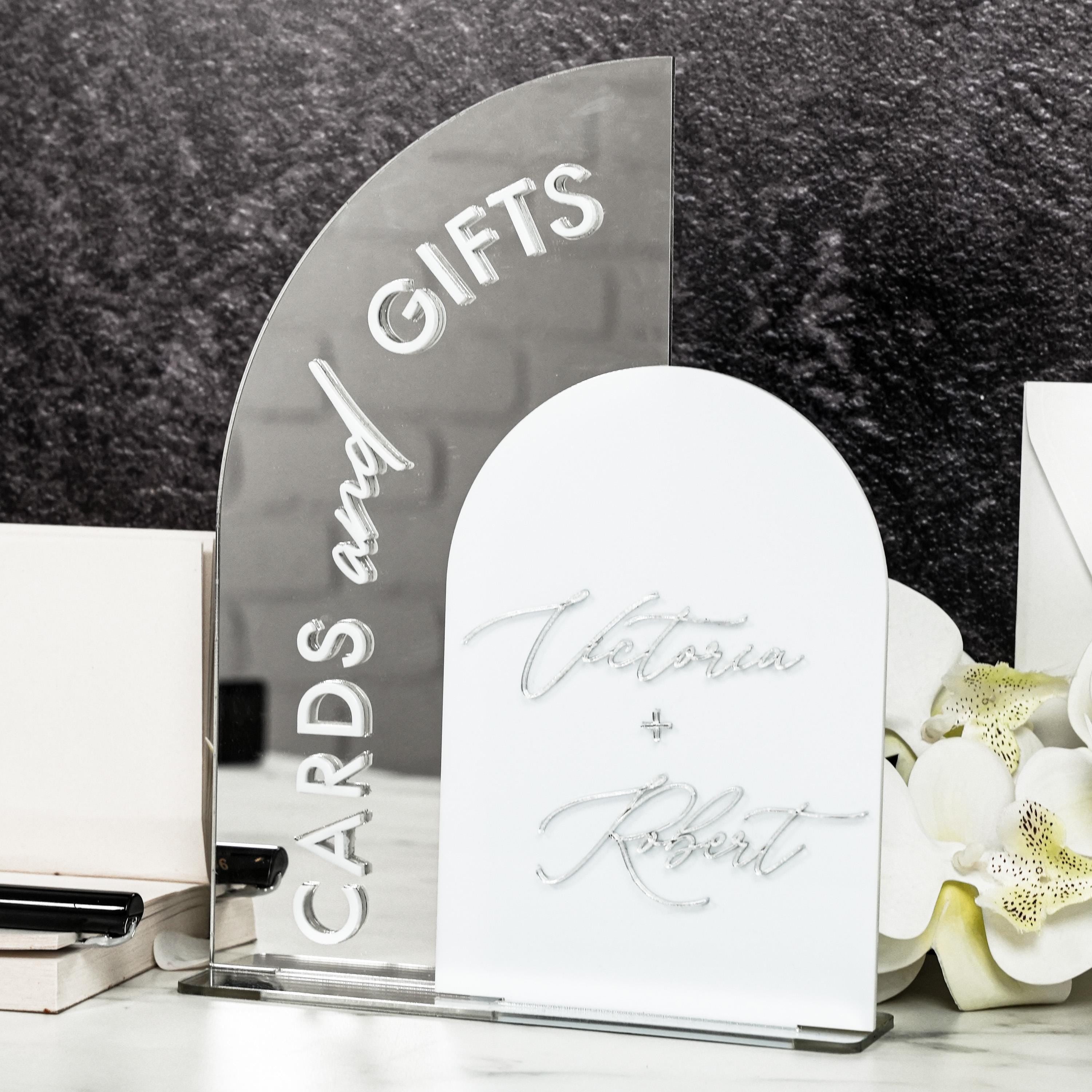 Personalized Frosted Acrylic Wedding Sign Cards and Gifts Sign - Engagement Table Decor New York Collection