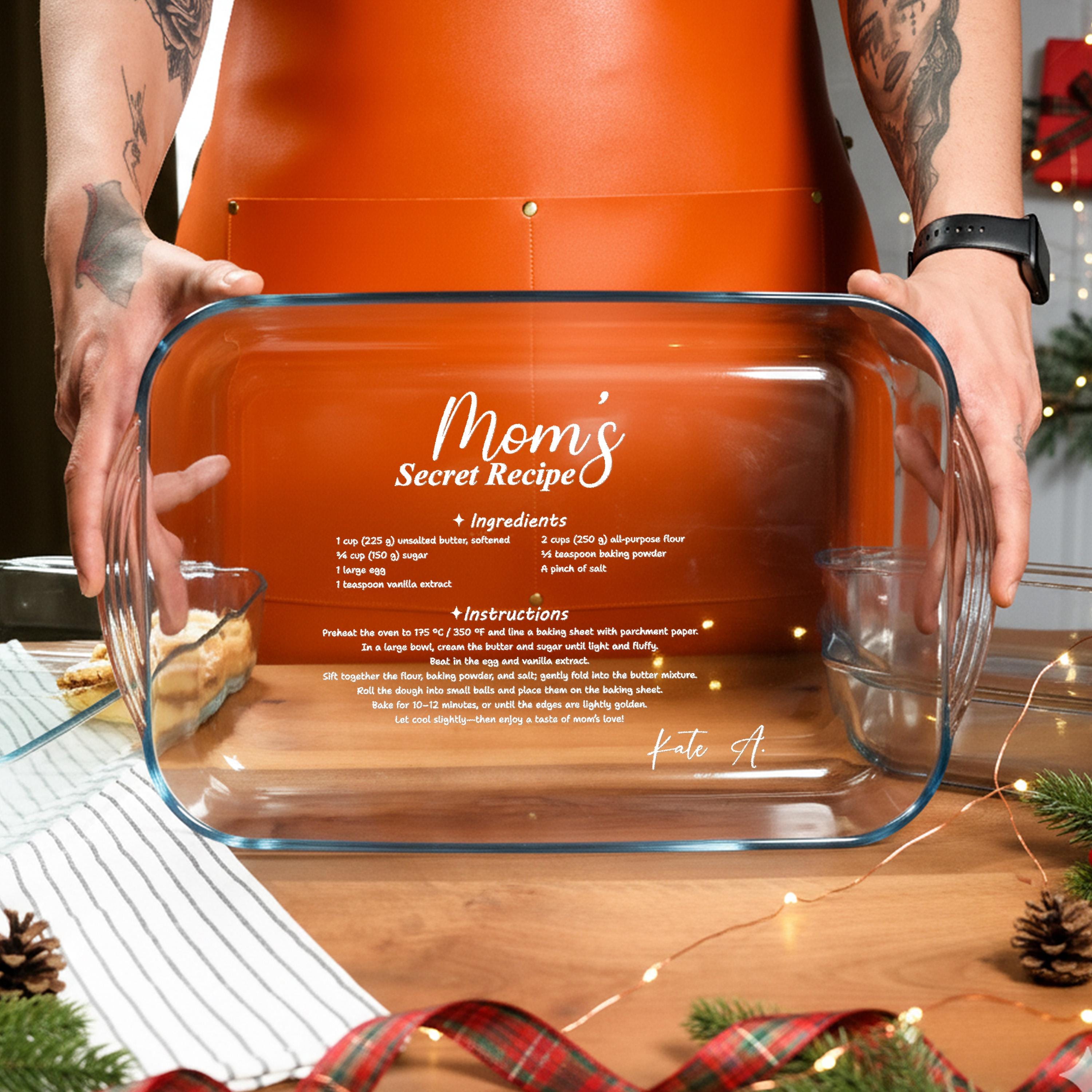 Engraved Baking Dish Custom Serving Platter Heirloom Cooking Gift Personalized Casserole Dish