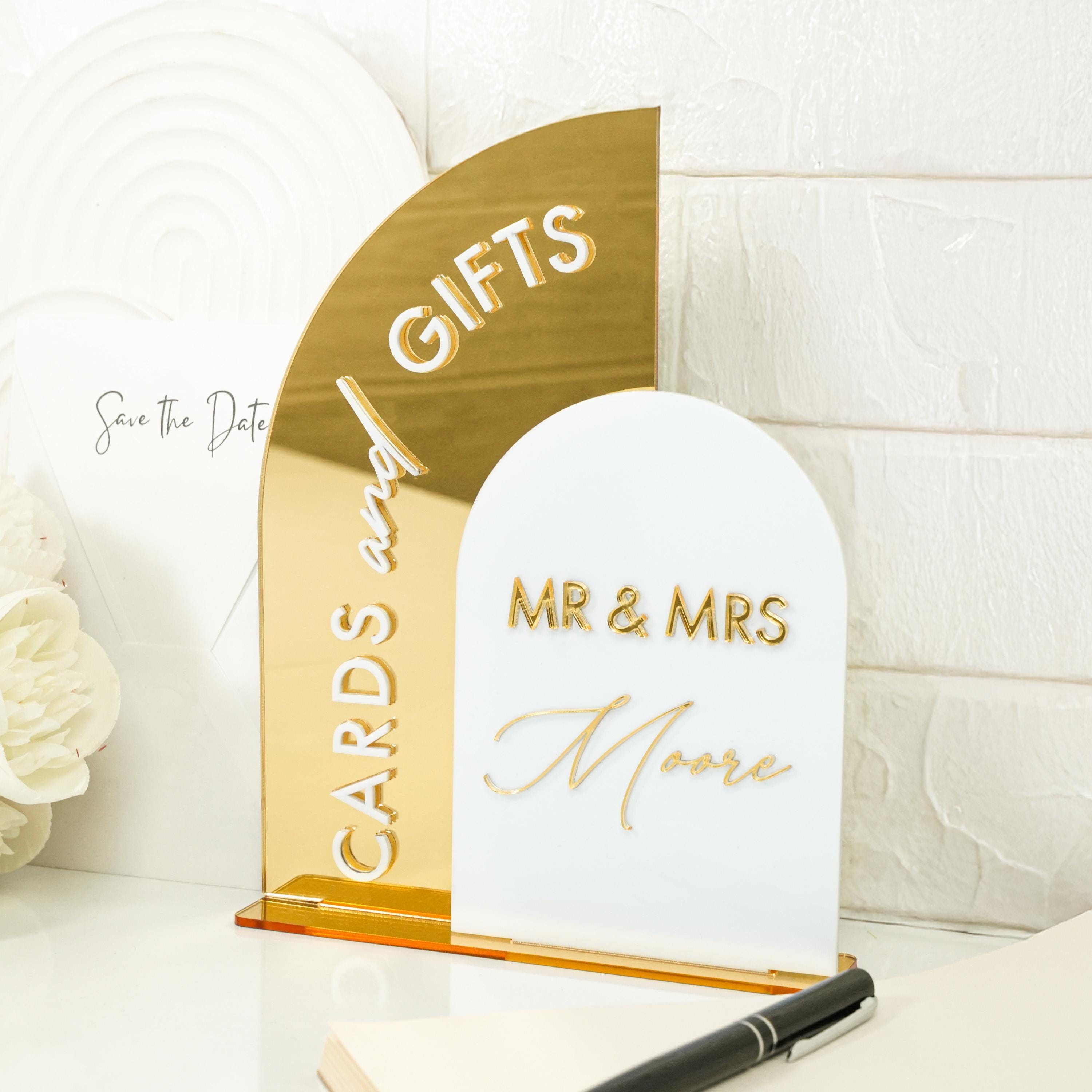 Custom Gold Wedding Signage Cards and Gifts Sign - Wedding Reception Table Decor Oslo Rome Collection