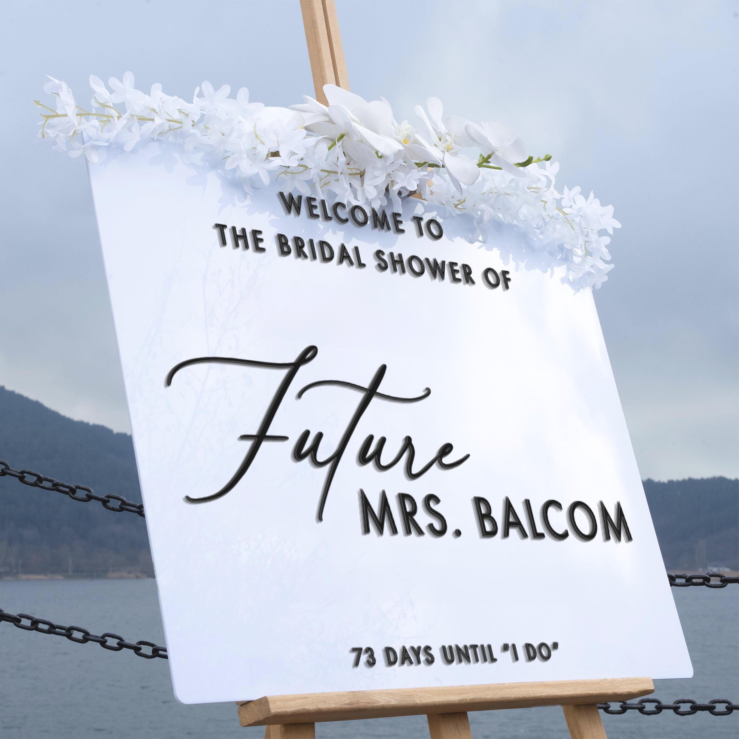 Custom Acrylic Bridal Shower Welcome Sign - Peony Collection