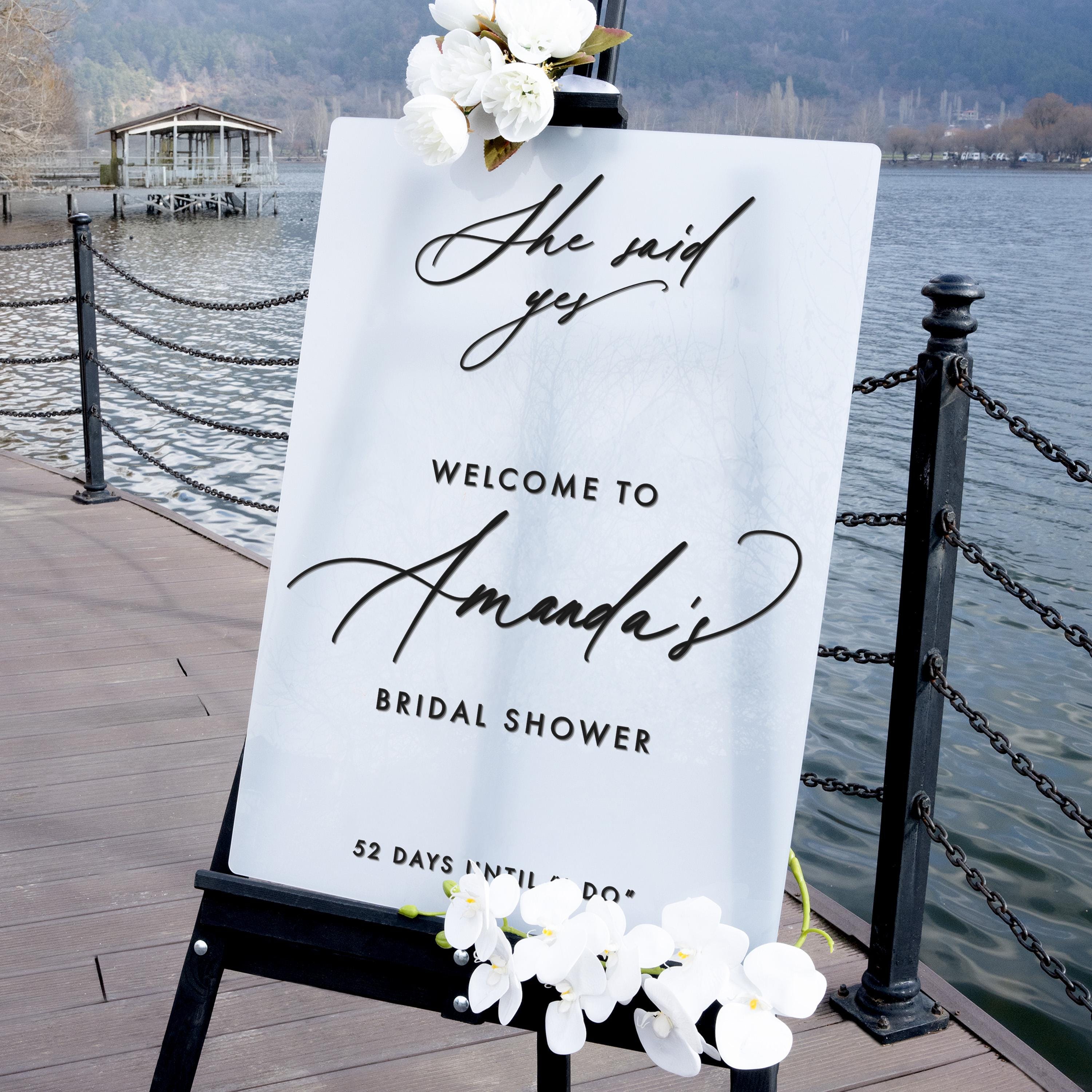 Frosted Bridal Shower Welcome Sign and Custom Bachelorette Party Decor - Lavender Collection