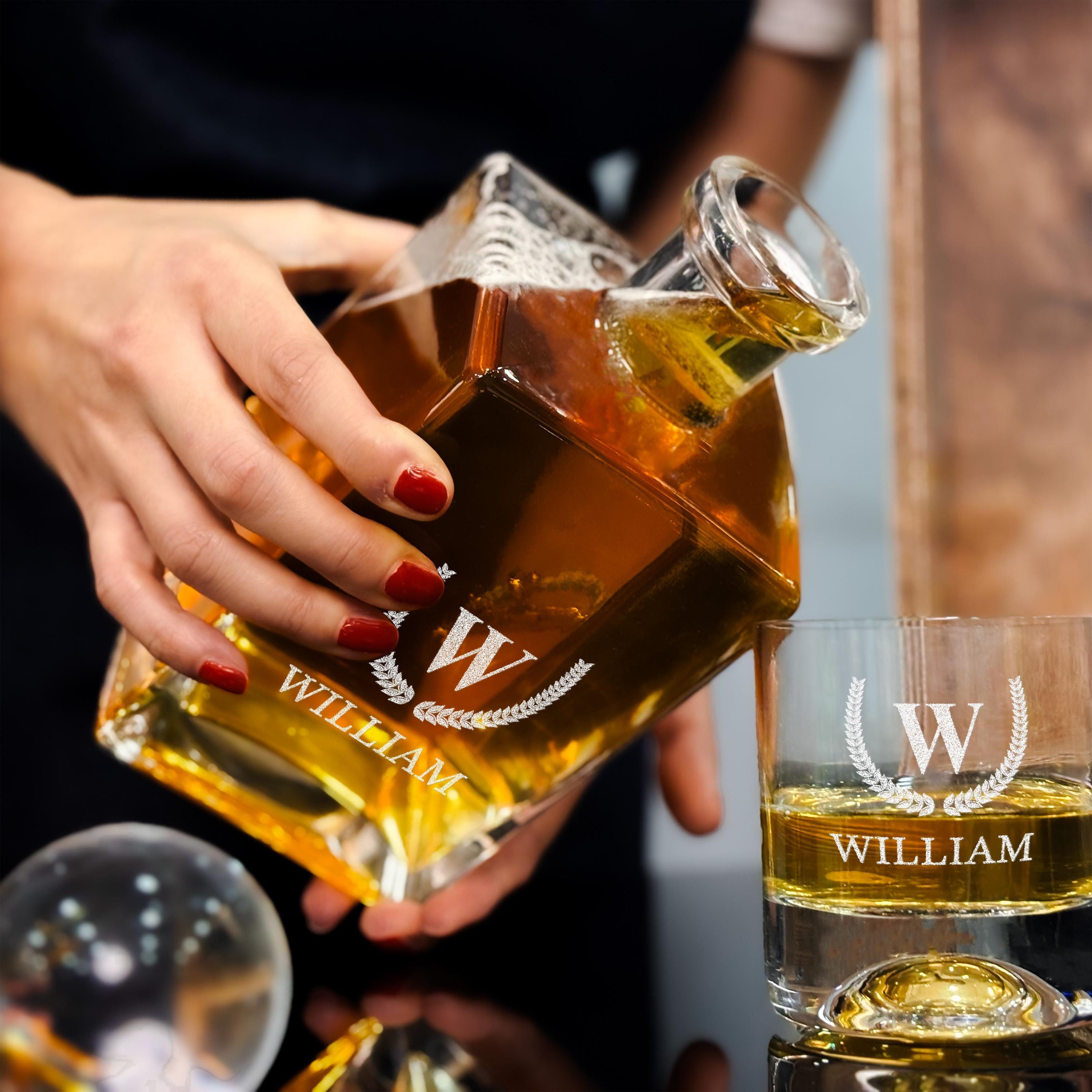 Whiskey Decanter Set Engraved Barware With Bourbon Glasses Personalized Whiskey Gift For Groomsmen