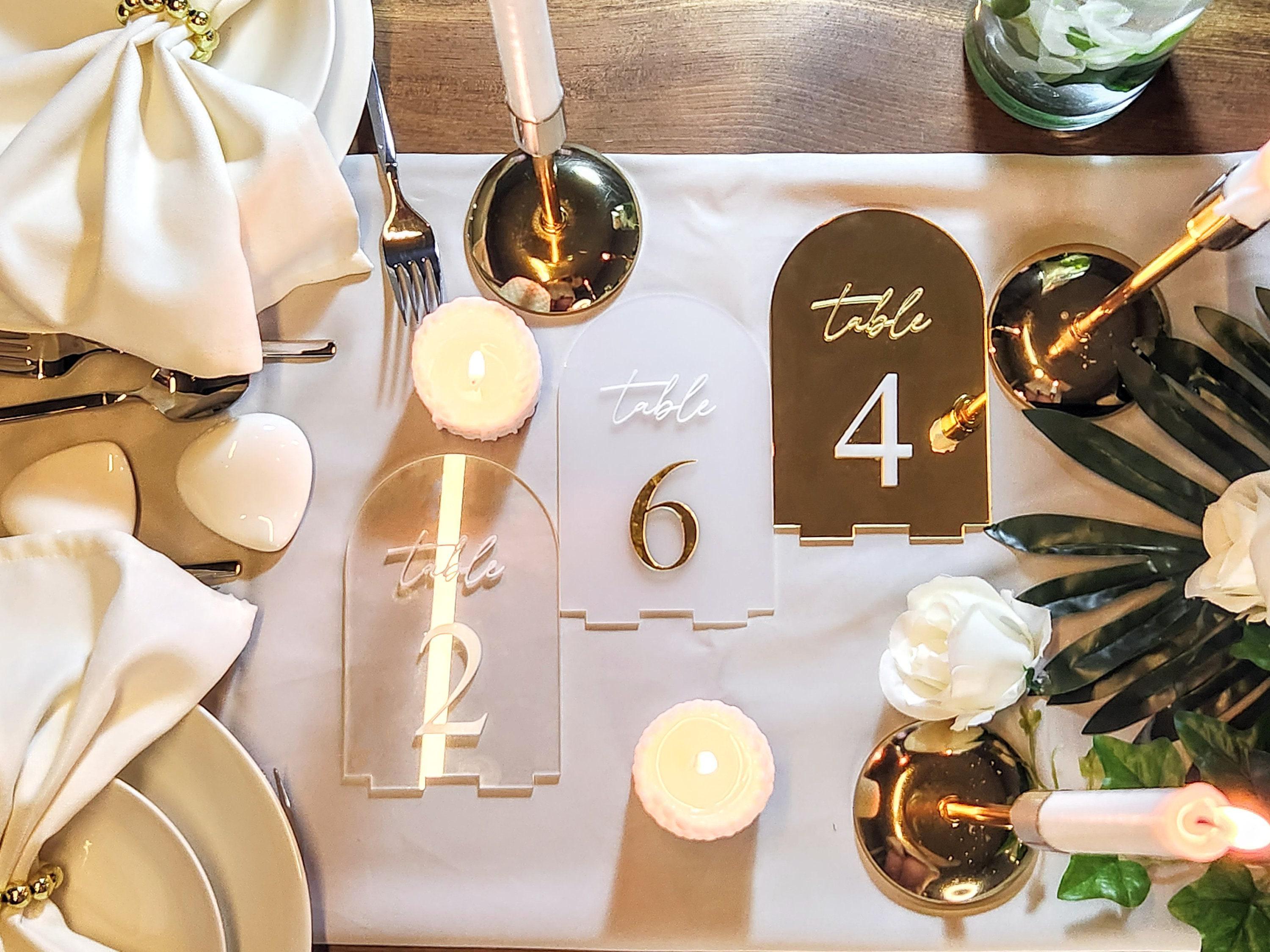 Gold Table Numbers - Wedding Table Signage and Engagement Decor Vienna Daisy Collection