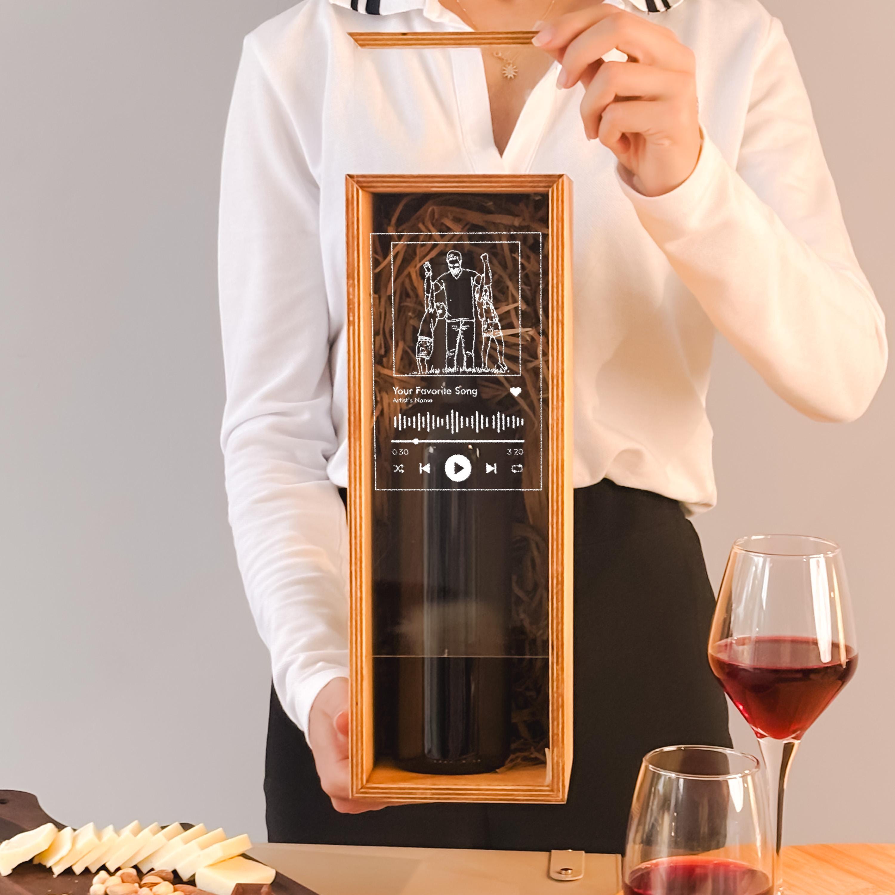 Personalized Wine Box Wedding Gift Wooden Engraved Keepsake Presentation Box