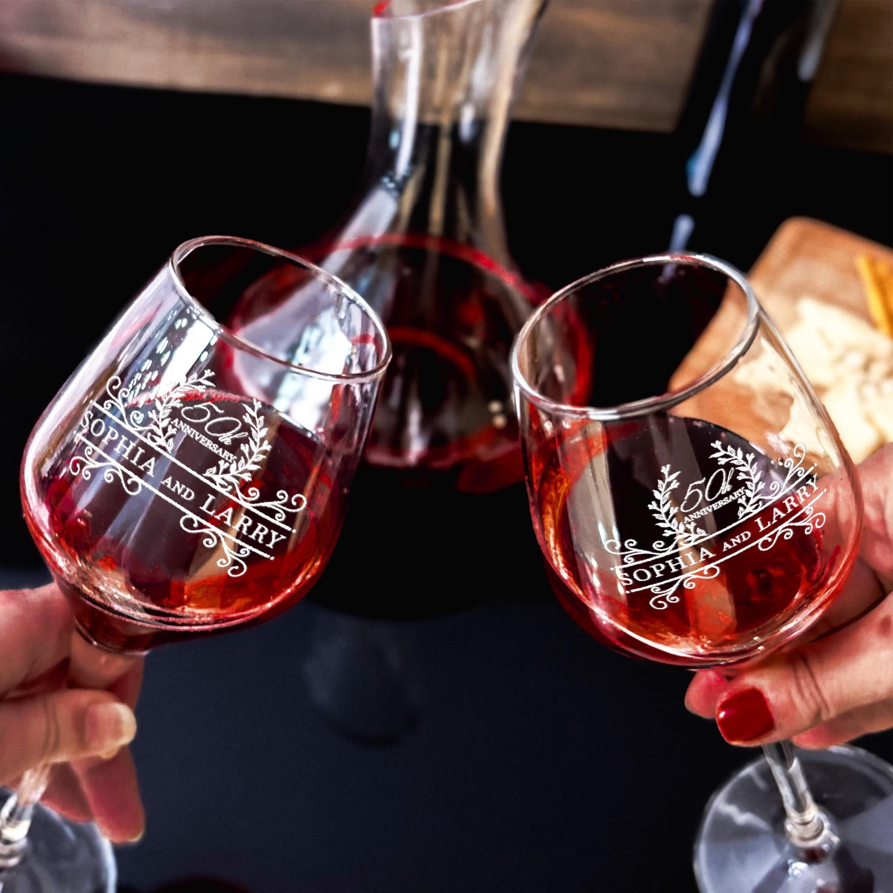 50th Anniversary Decanter Set Personalized Wine Gift for Anniversary Celebration