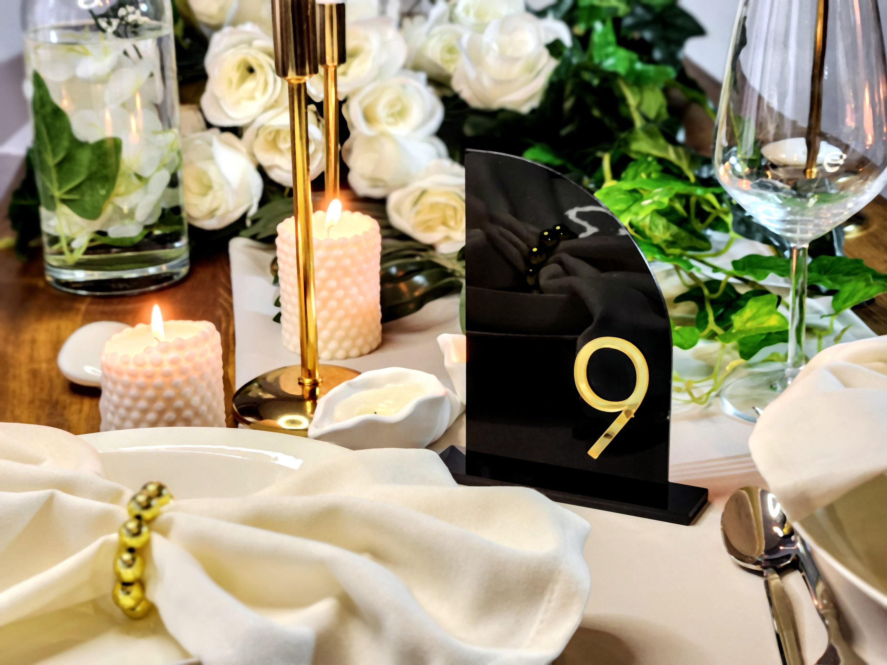 Frosted Acrylic Table Numbers - Elegant Wedding Table Signage Poppy Collection