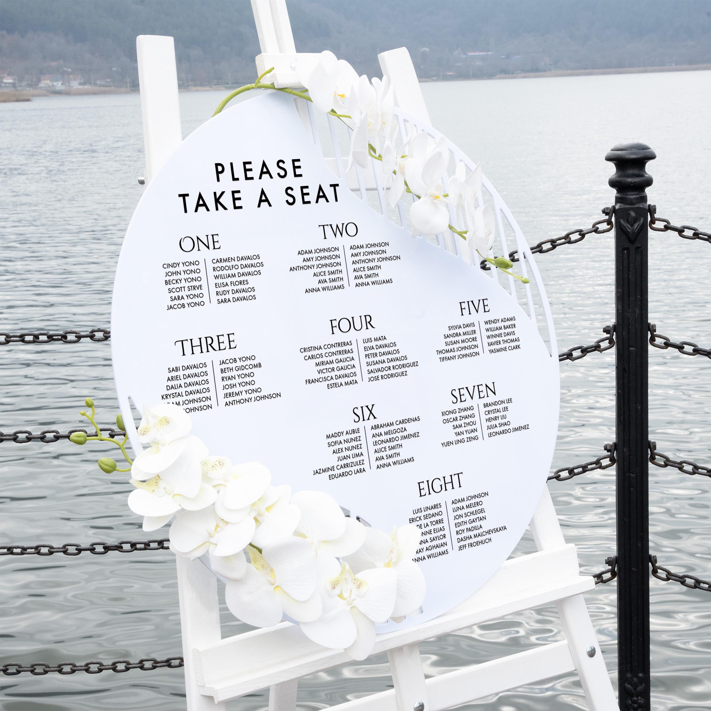 Acrylic Wedding Seating Chart - Personalized Reception Entrance Table Plan Berlin Collection
