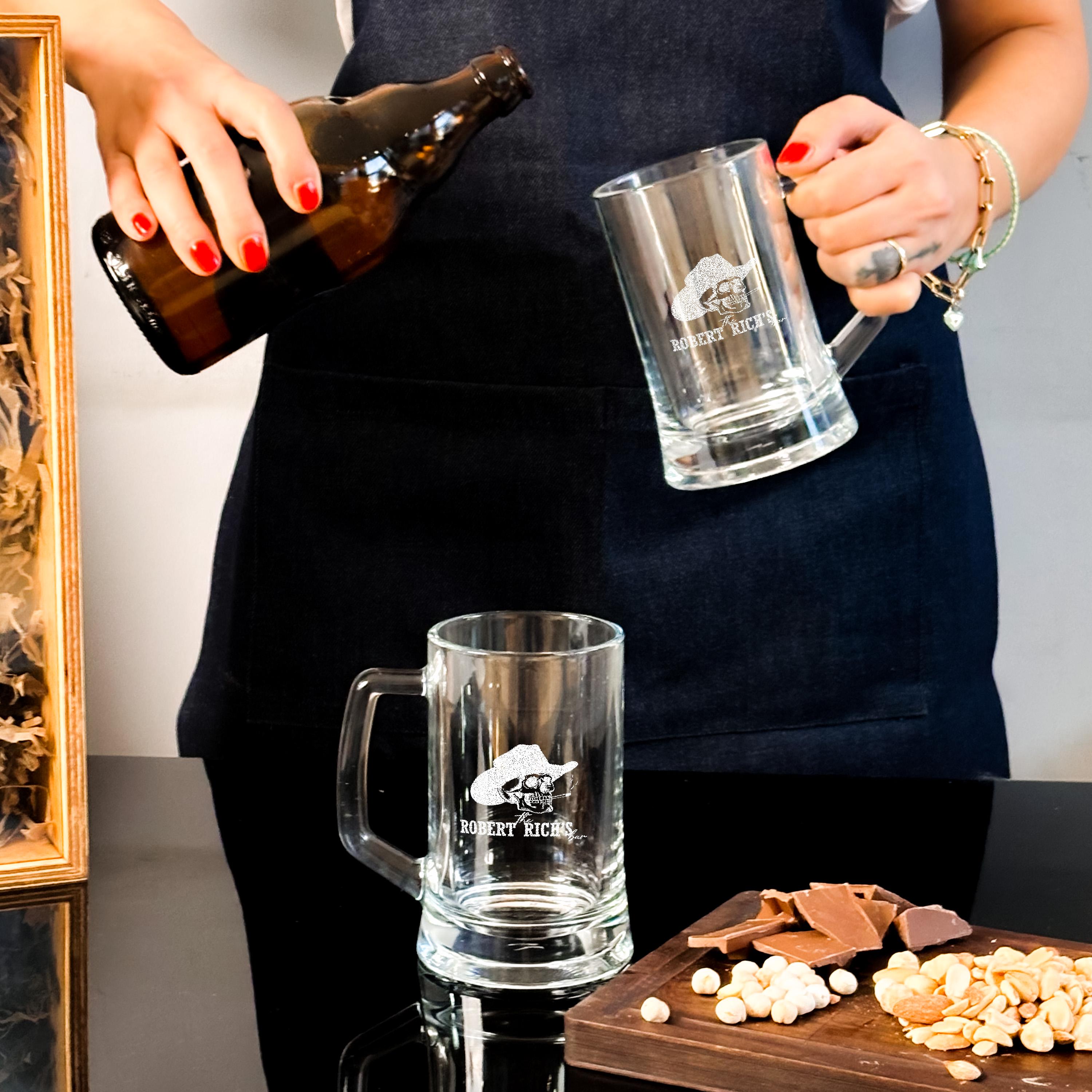 Personalized Beer Mug Skull Beer Glass With Handle Engraved Gift Box For Wedding