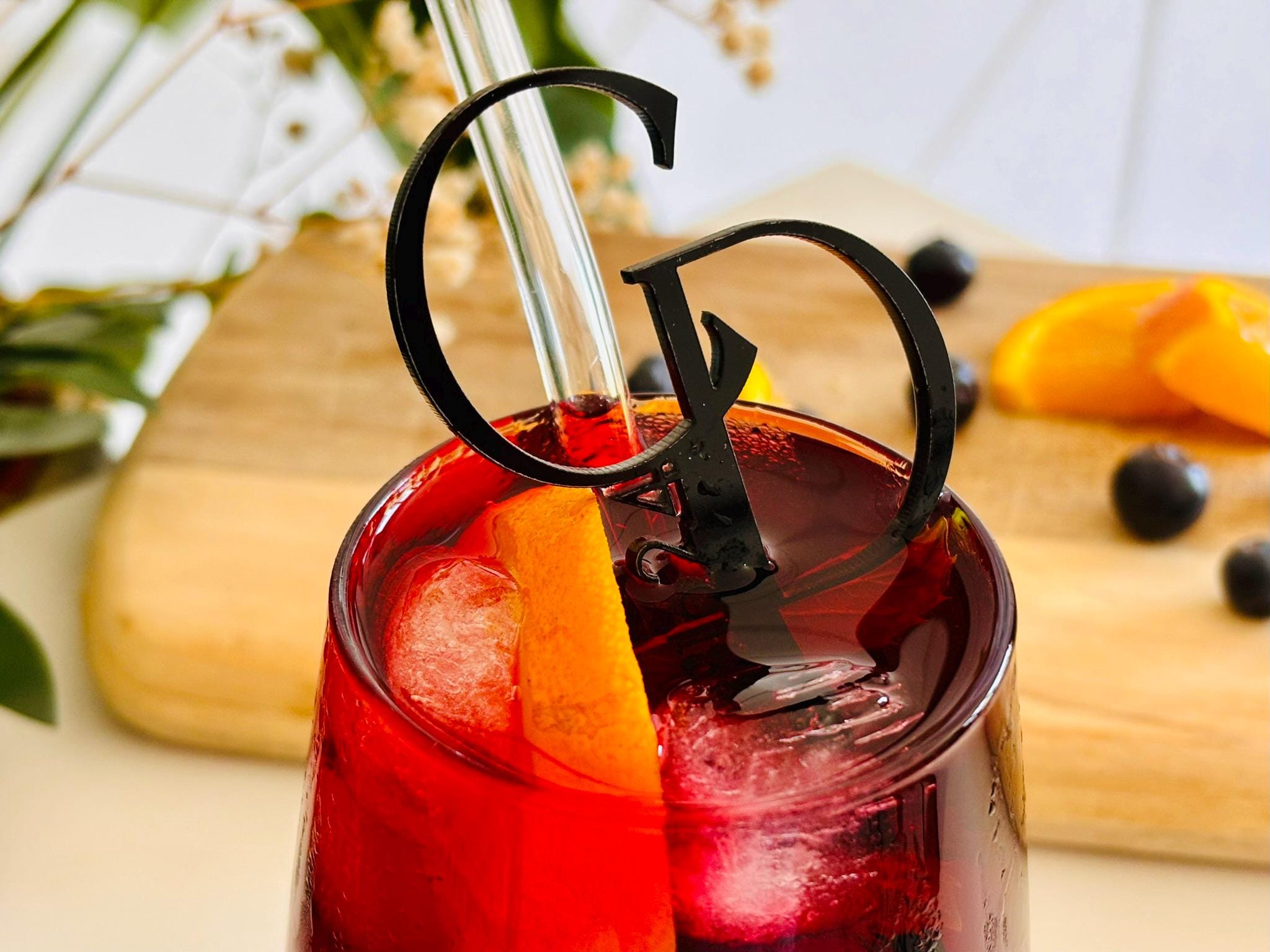 Custom Drink Stirrers - Drink Stirrers Wedding Bar Accessories Gardenia Istanbul Orchid Collection