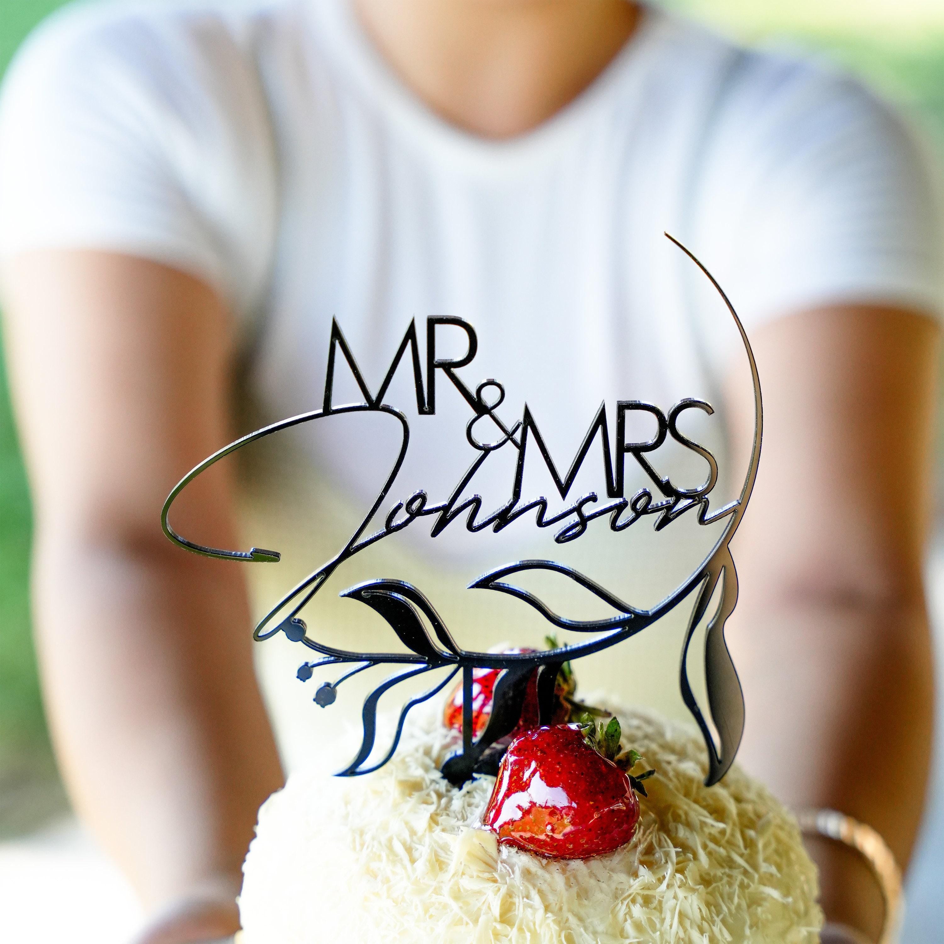 Floral Wedding Cake Topper - Custom Cake Decor for Engagement Cake Elegant Peony Collection