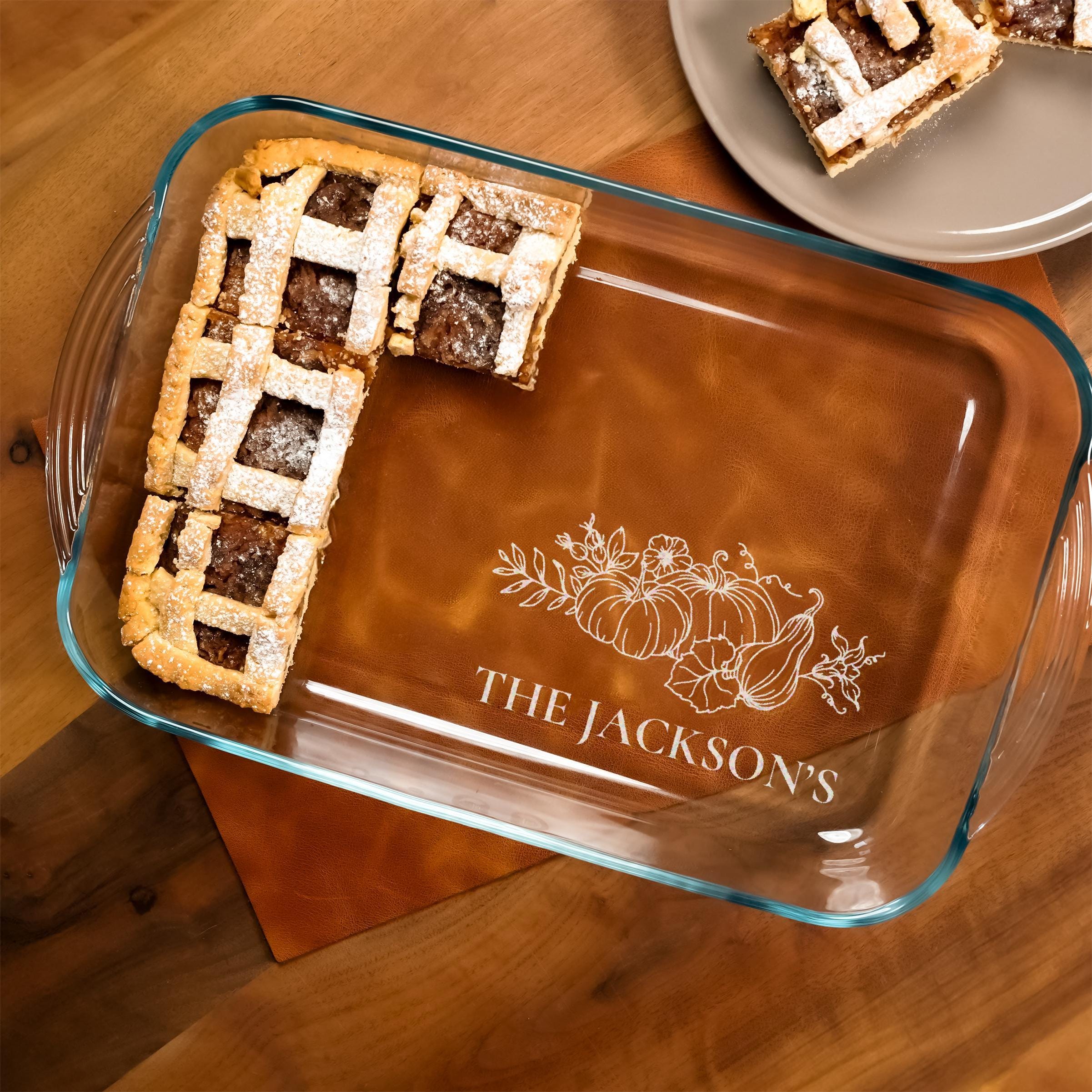 Personalized Glass Baking Dish Etched Glass Casserole Dish Oven Safe Dishwasher Safe