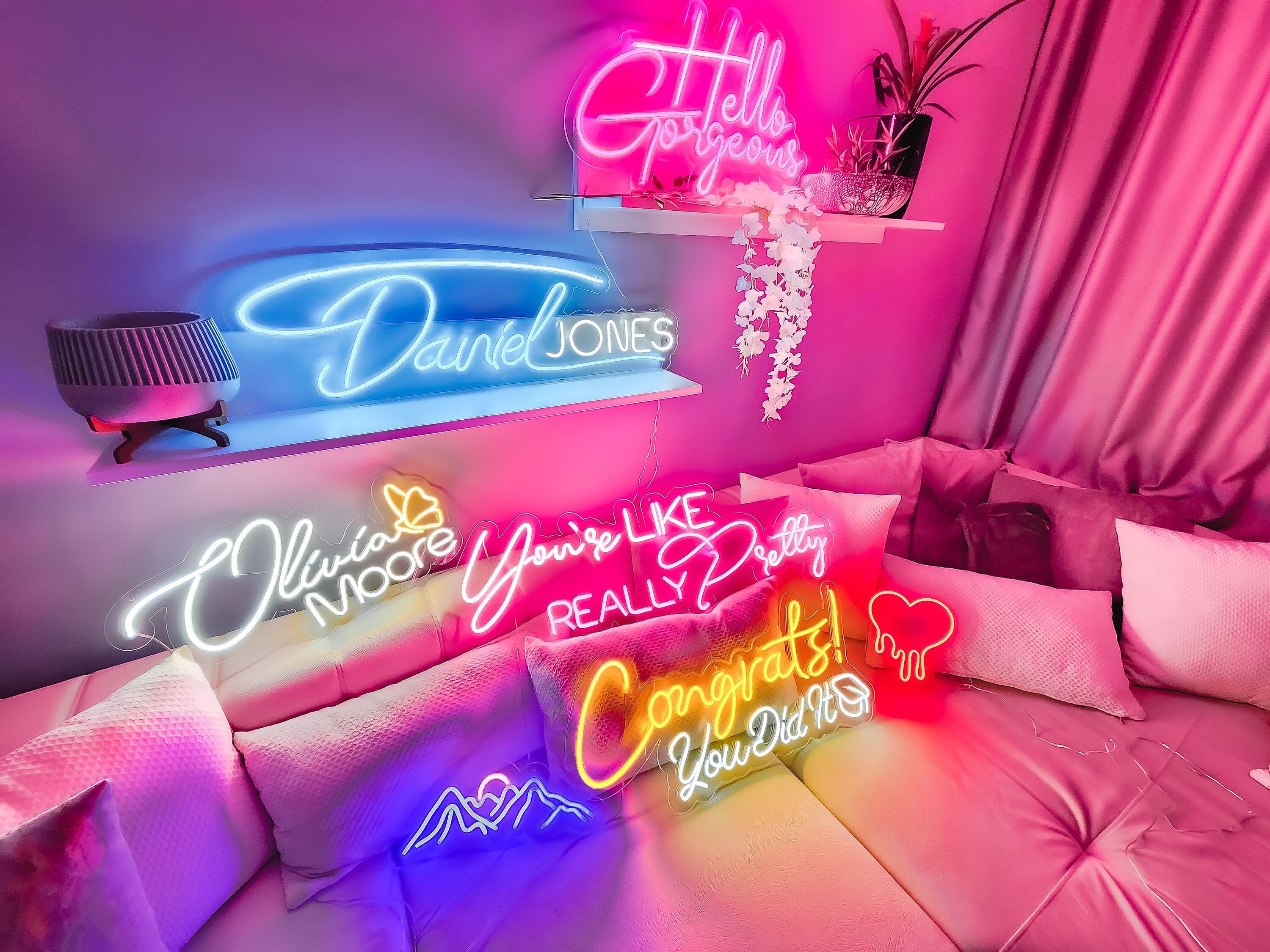 Custom Neon Sign Handmade LED Wall Art for Wedding Anniversary Gift Home Decor