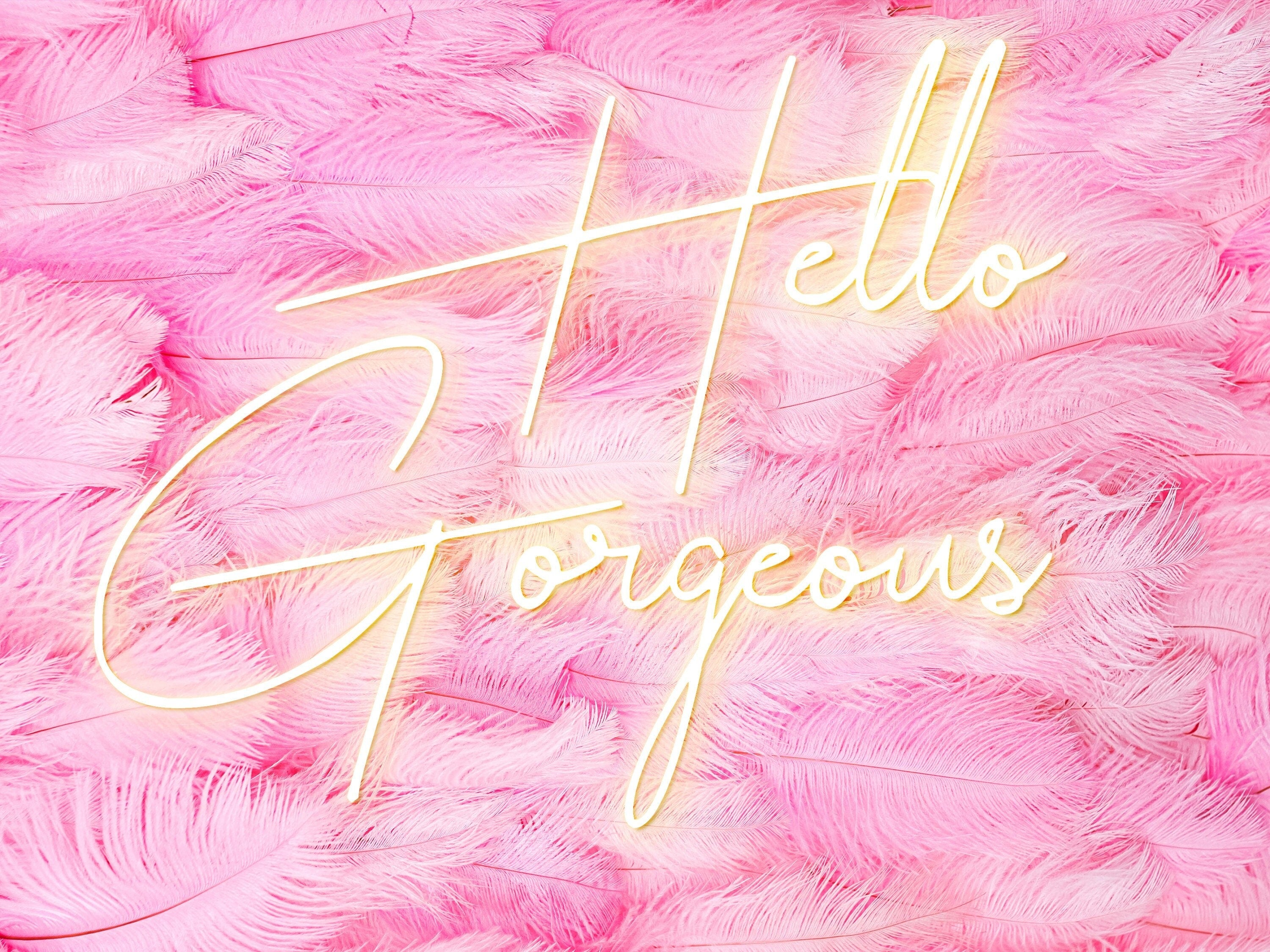 Hello Gorgeous Neon Sign Neon Sign for Wedding Gift Pink LED Wall Art