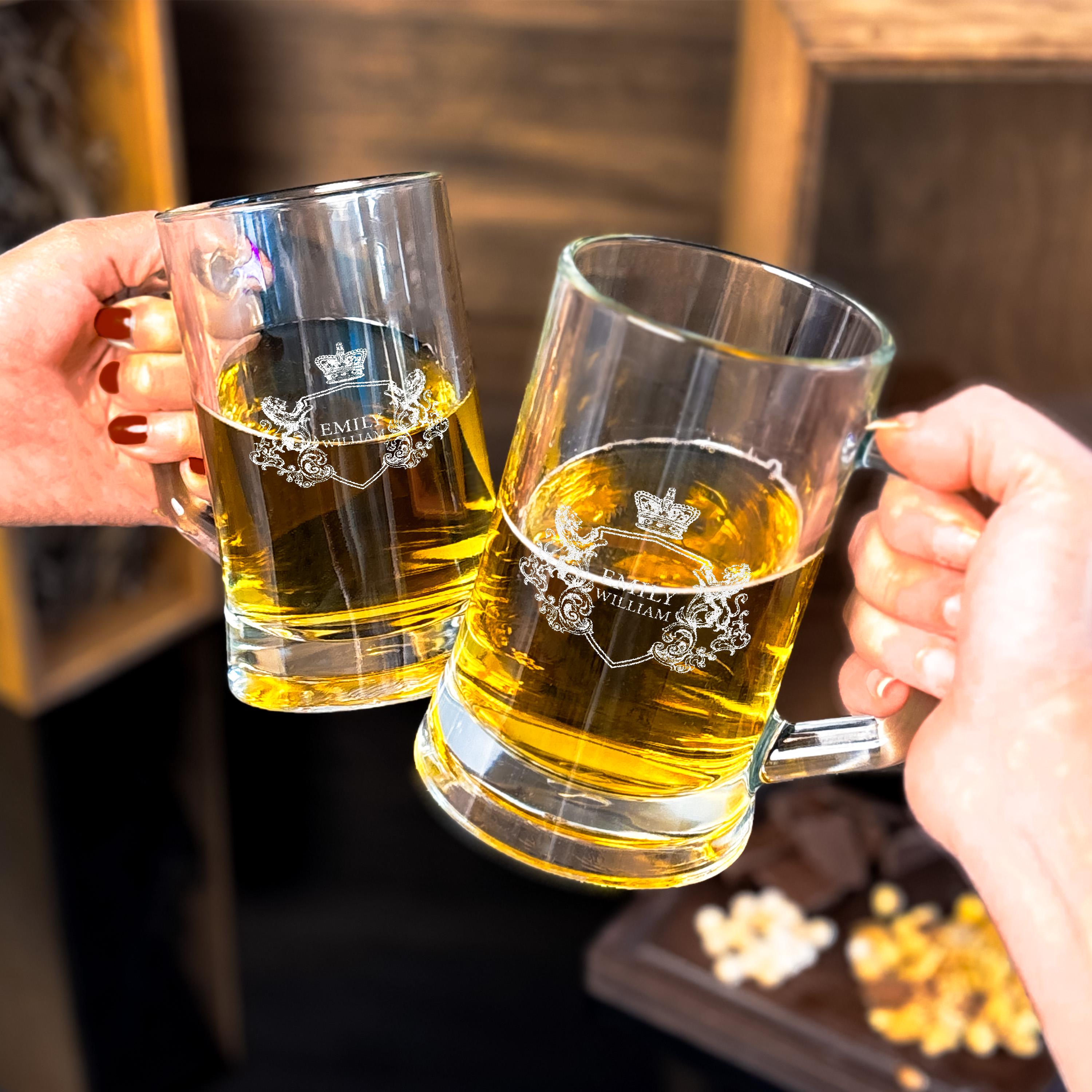 Engraved Beer Mug Personalized Beer Glass Wedding Gift For Him Housewarming