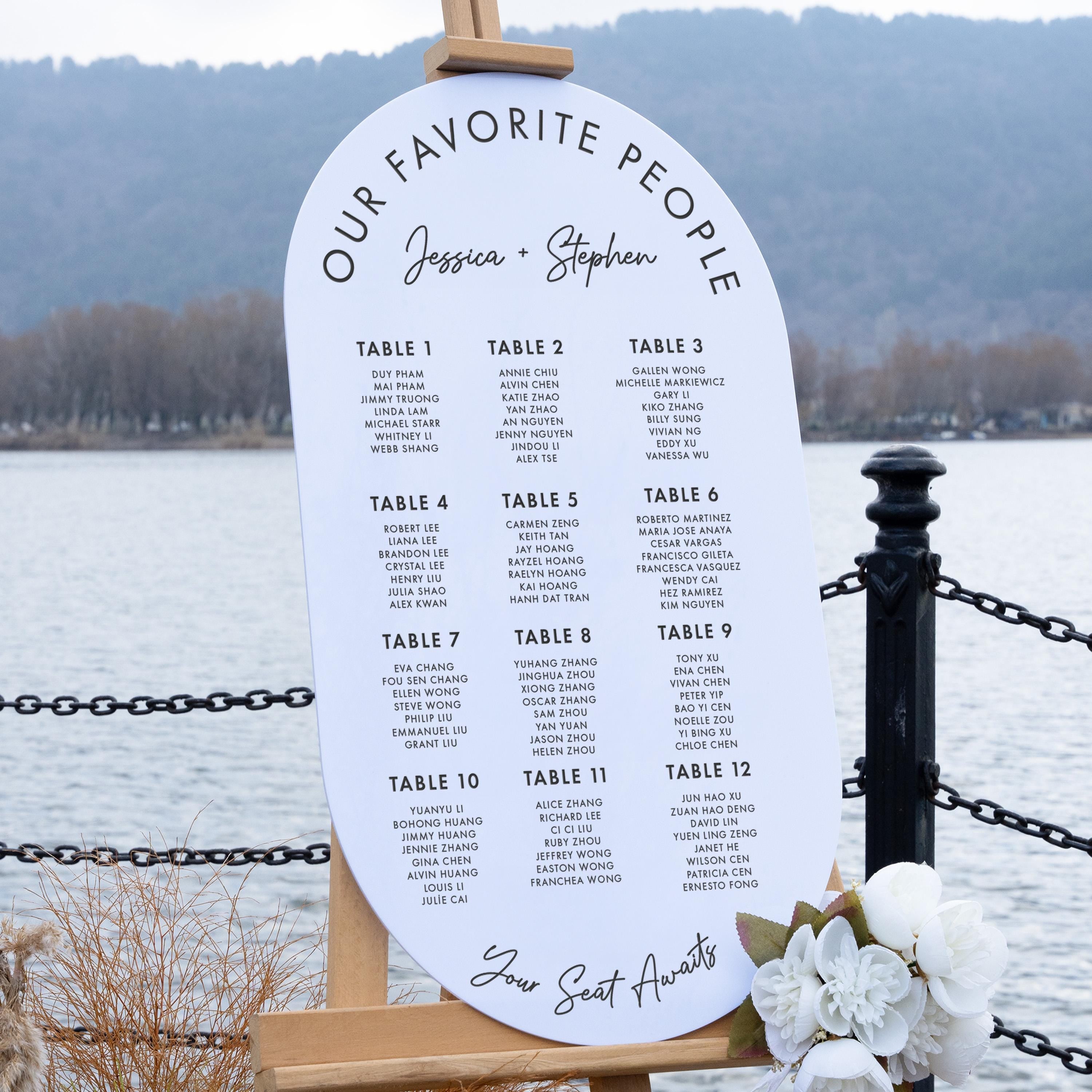 Gold Acrylic Wedding Sign - Elegant Wedding Seating Chart for Guest List Display Poppy Collection