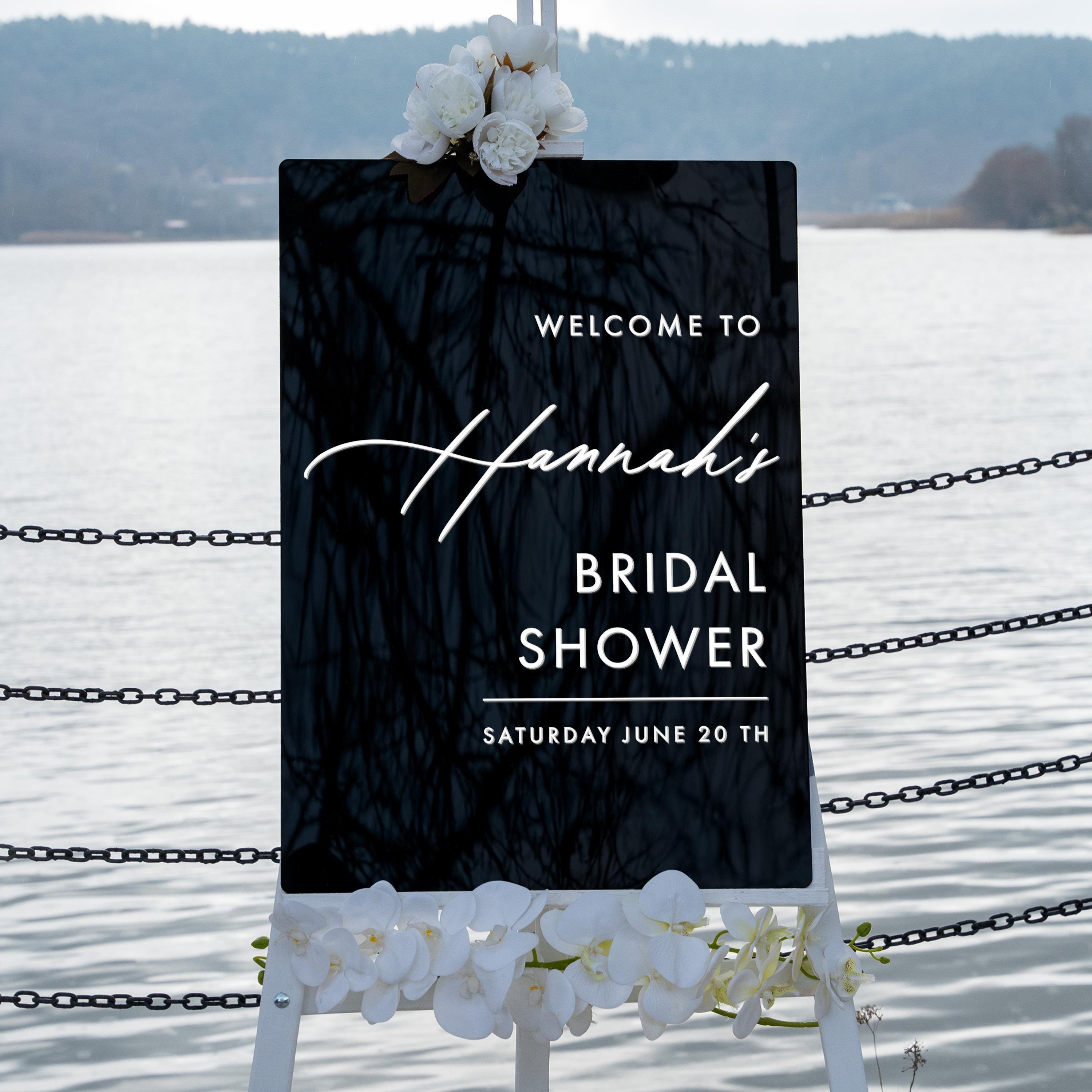 Personalized Acrylic Bridal Shower Welcome Sign - Gardenia Collection