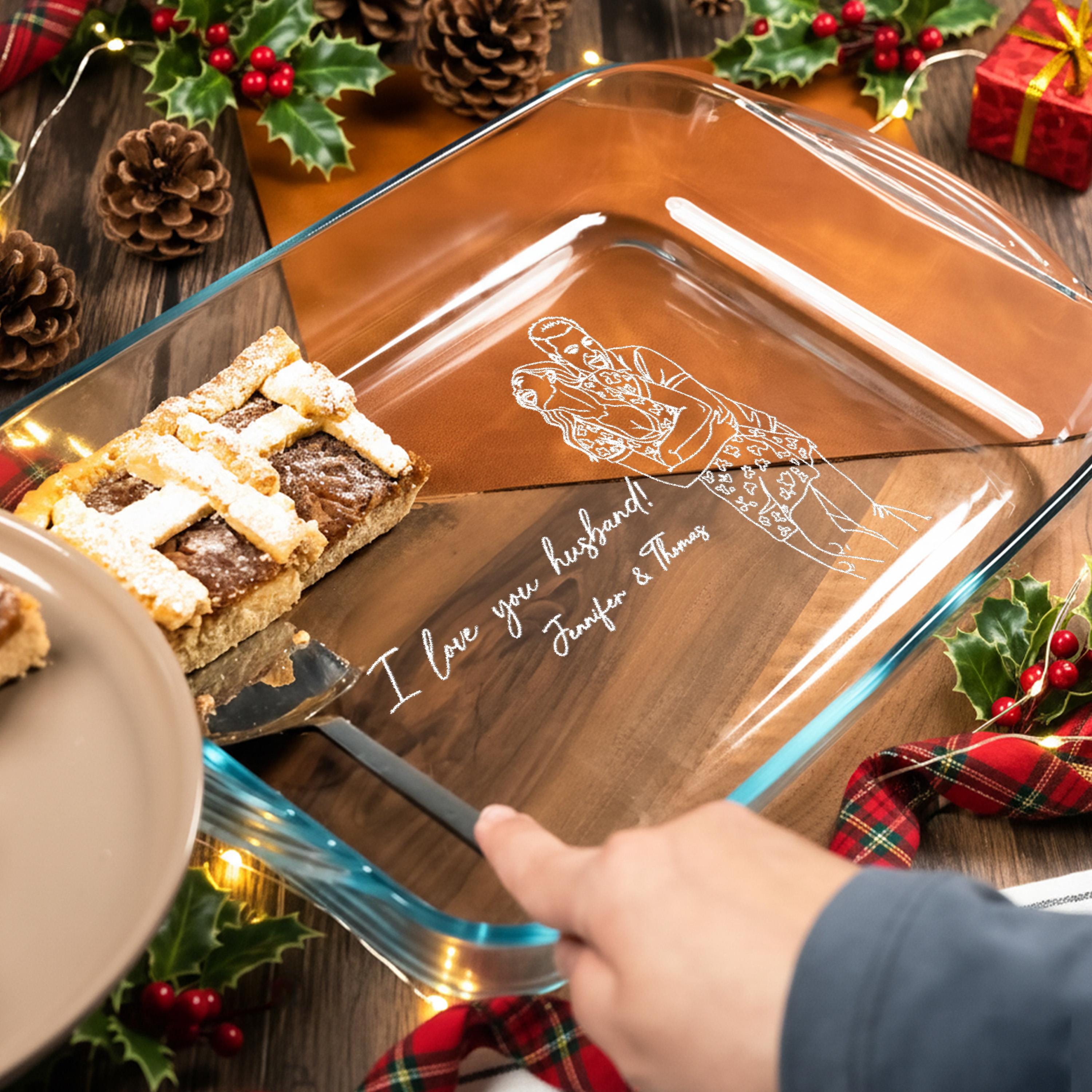 Custom Engraved Casserole Dish For Wedding Gift Personalized Baking Dish Unique Couple Gift