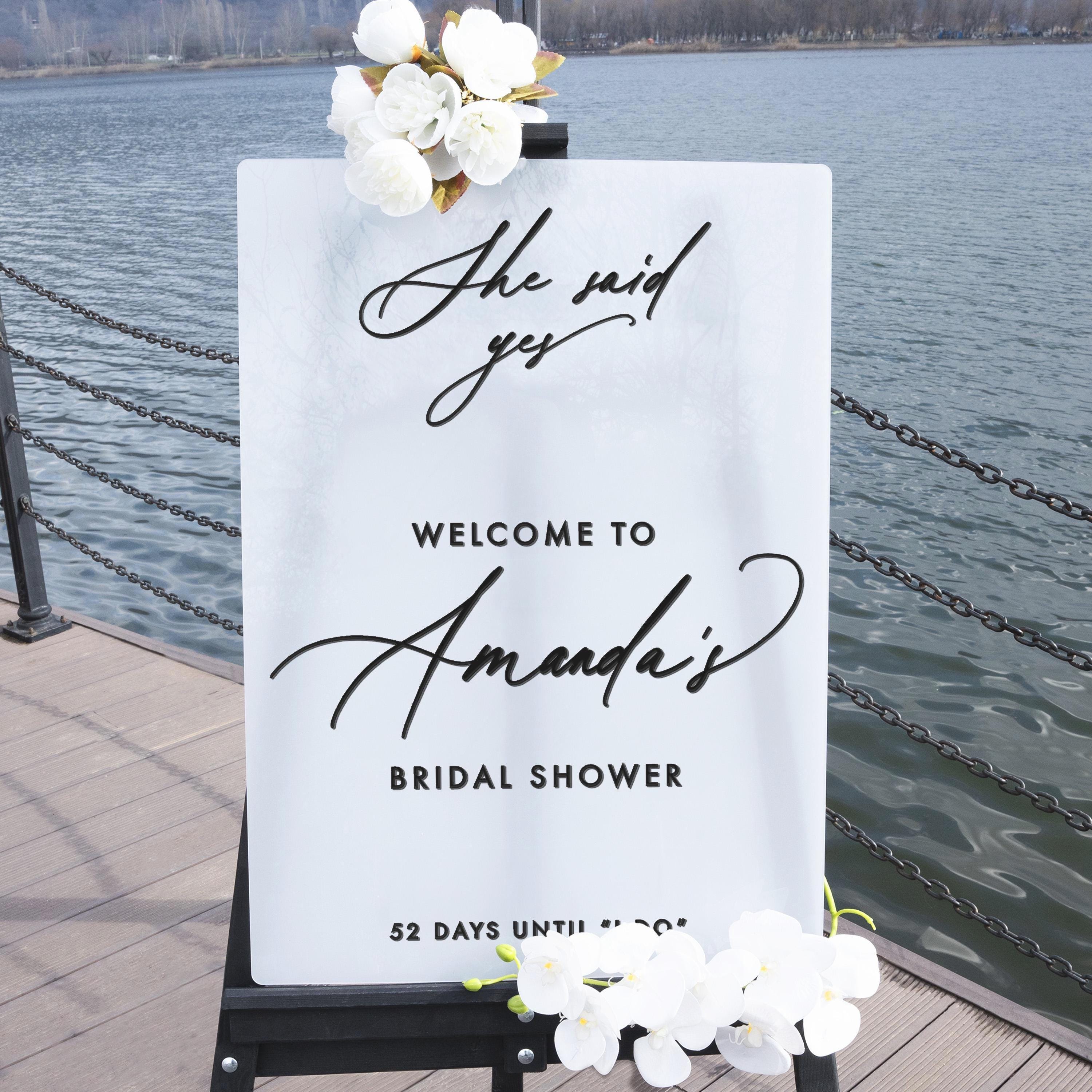Frosted Bridal Shower Welcome Sign and Custom Bachelorette Party Decor - Lavender Collection