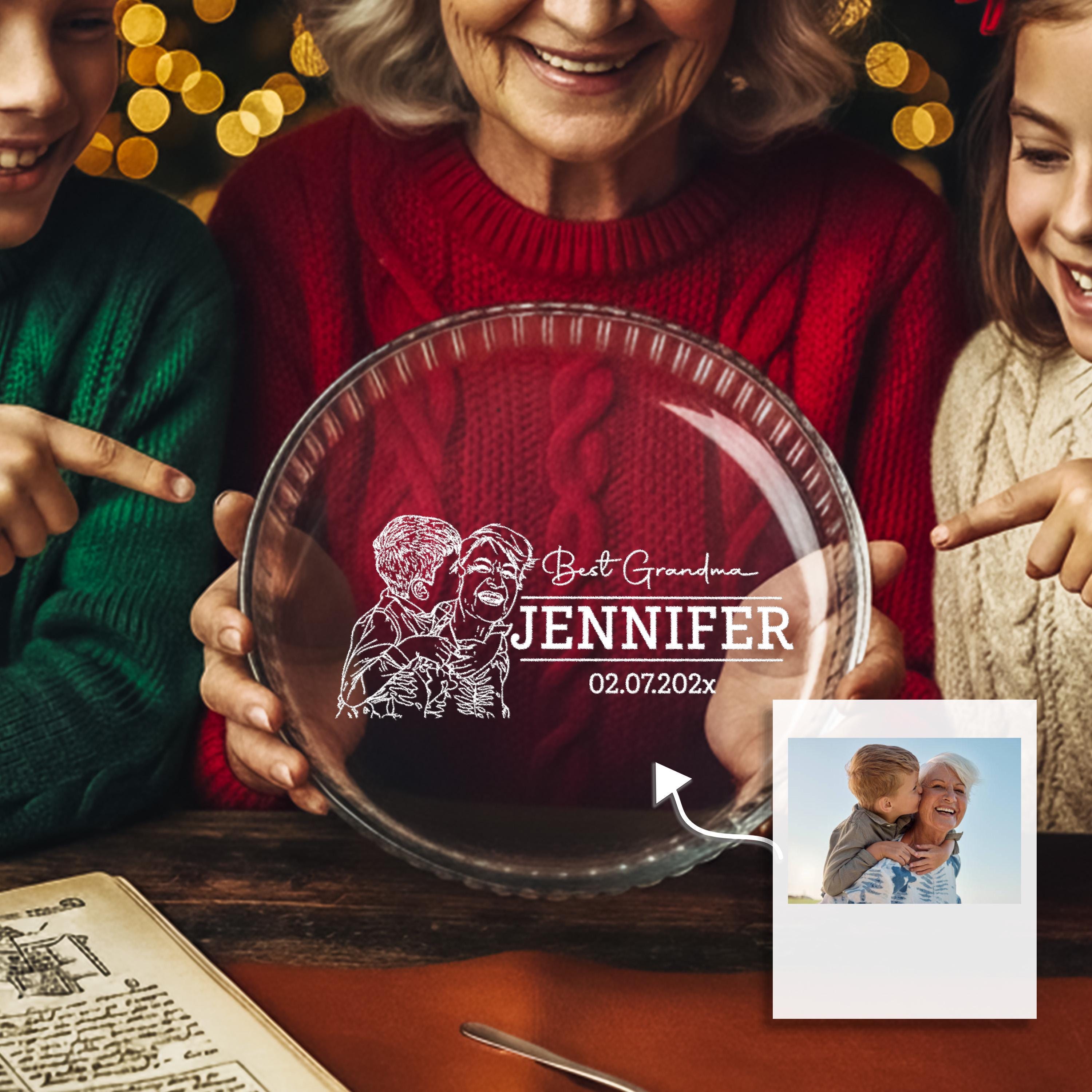 Engraved Glass Baking Dish Personalized Casserole Dish Oven Safe Family Gift