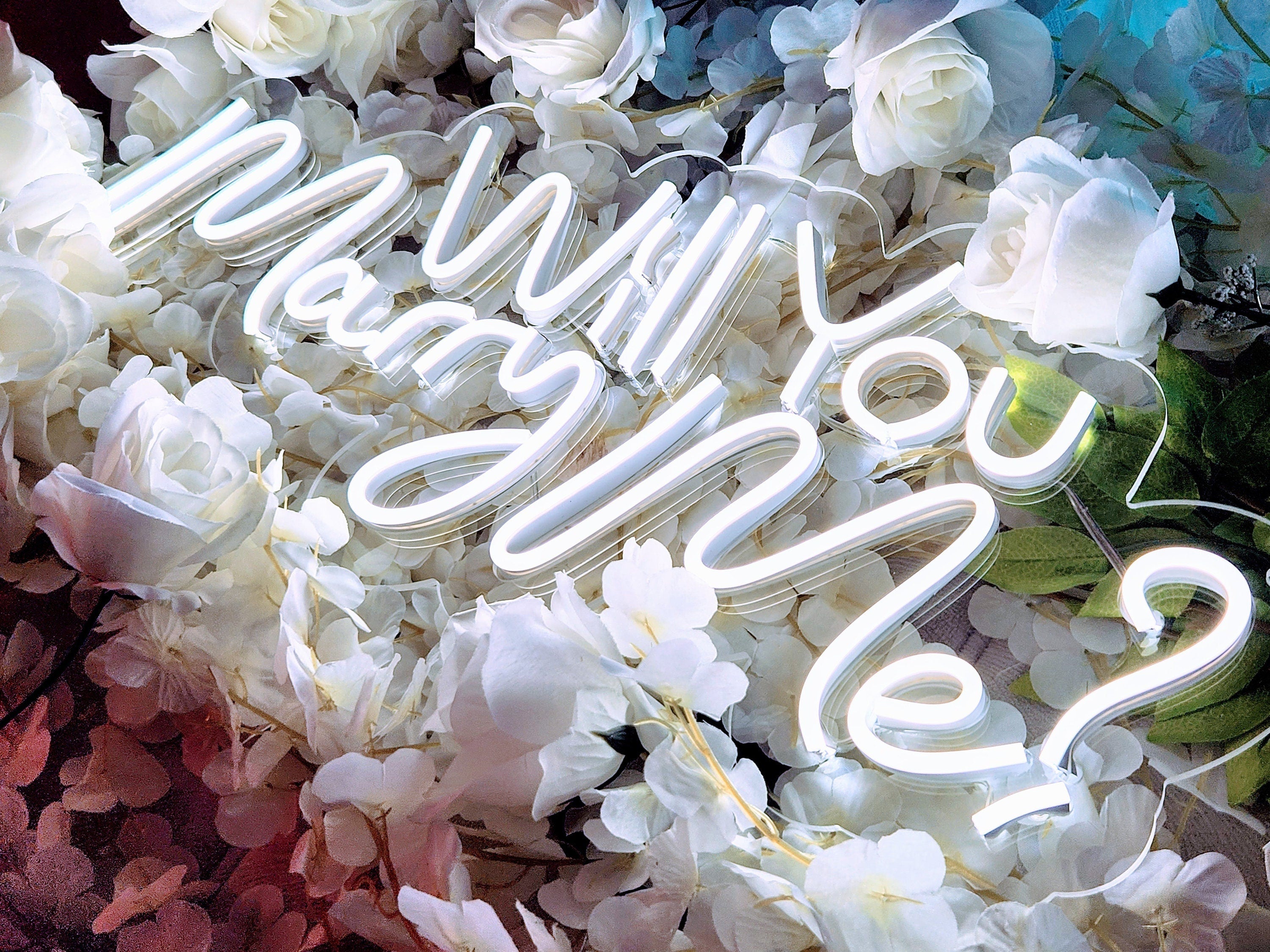 Will You Marry Me Sign Neon Sign For Engagement Party Decor Marriage Proposal Light