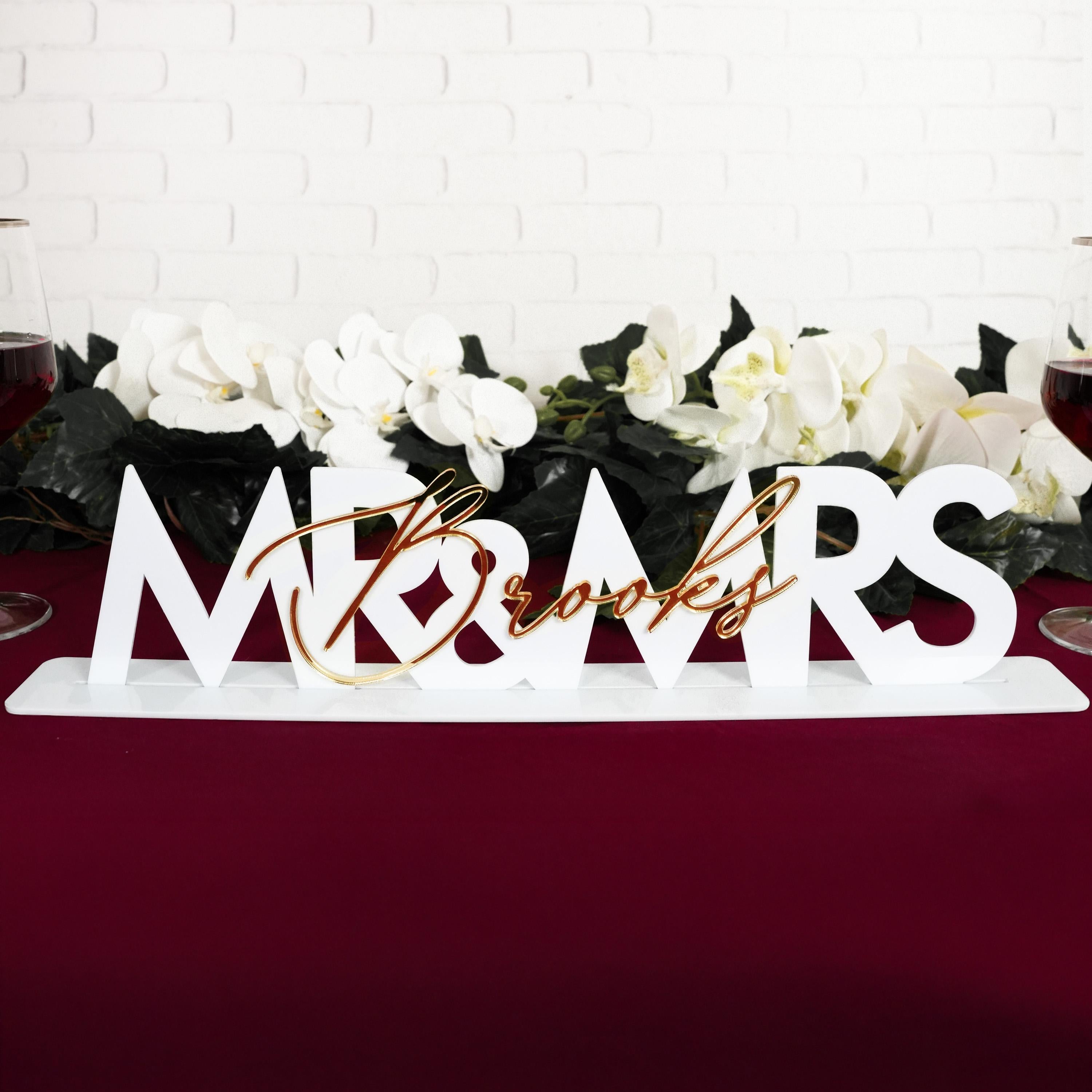Custom Mr and Mrs Wedding Sign - Personalized Sweetheart Table Decor Berlin Peony Collection