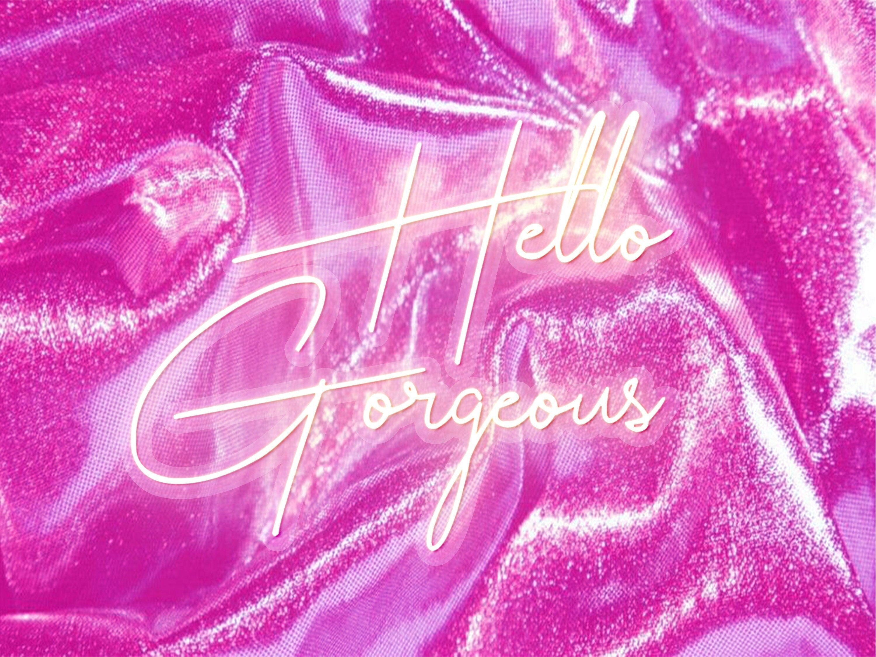 Hello Gorgeous Sign Neon Sign For Birthday Gift Pink Led Party Decor