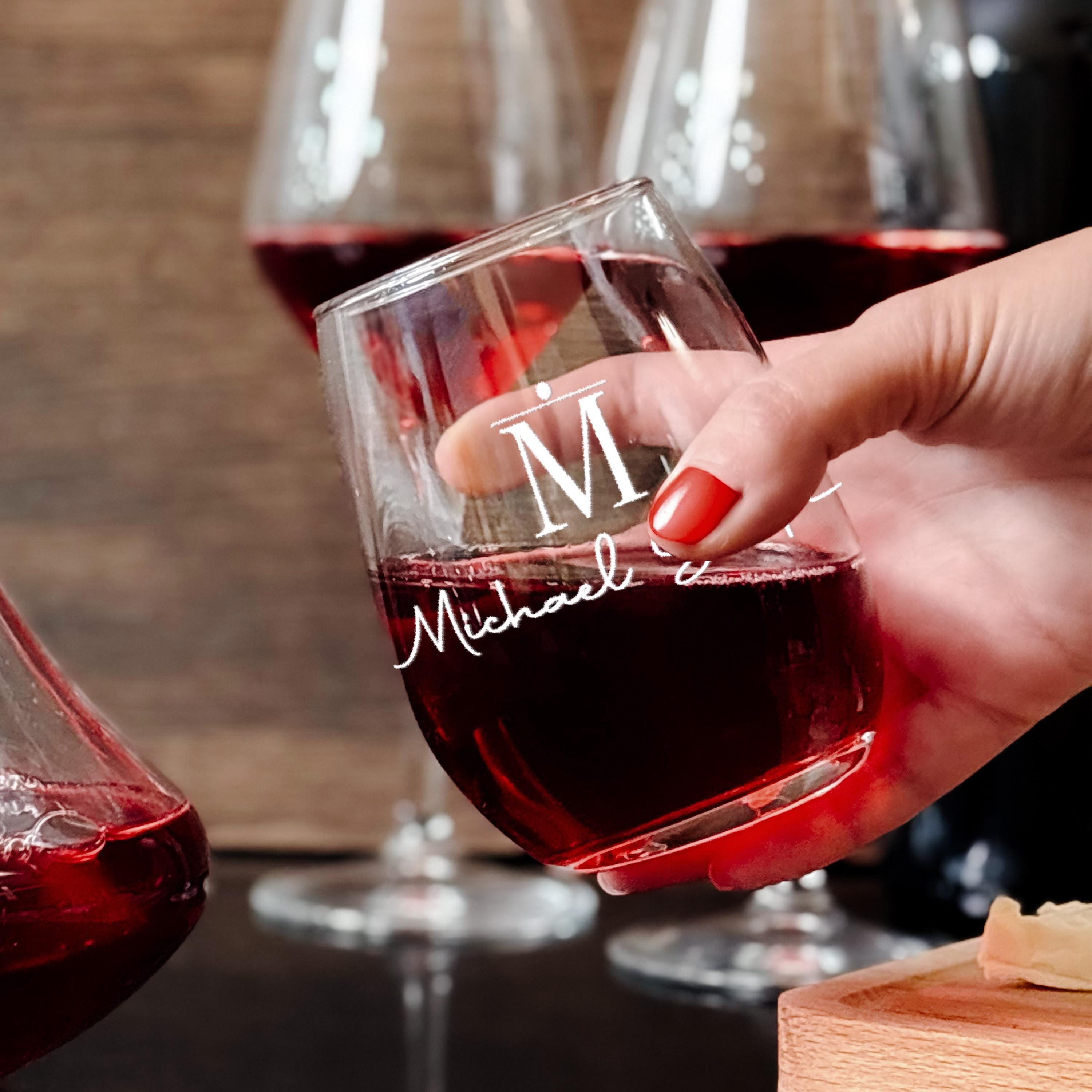 Engraved Decanter Set with Personalized Wine Glasses Wedding Gift for Him