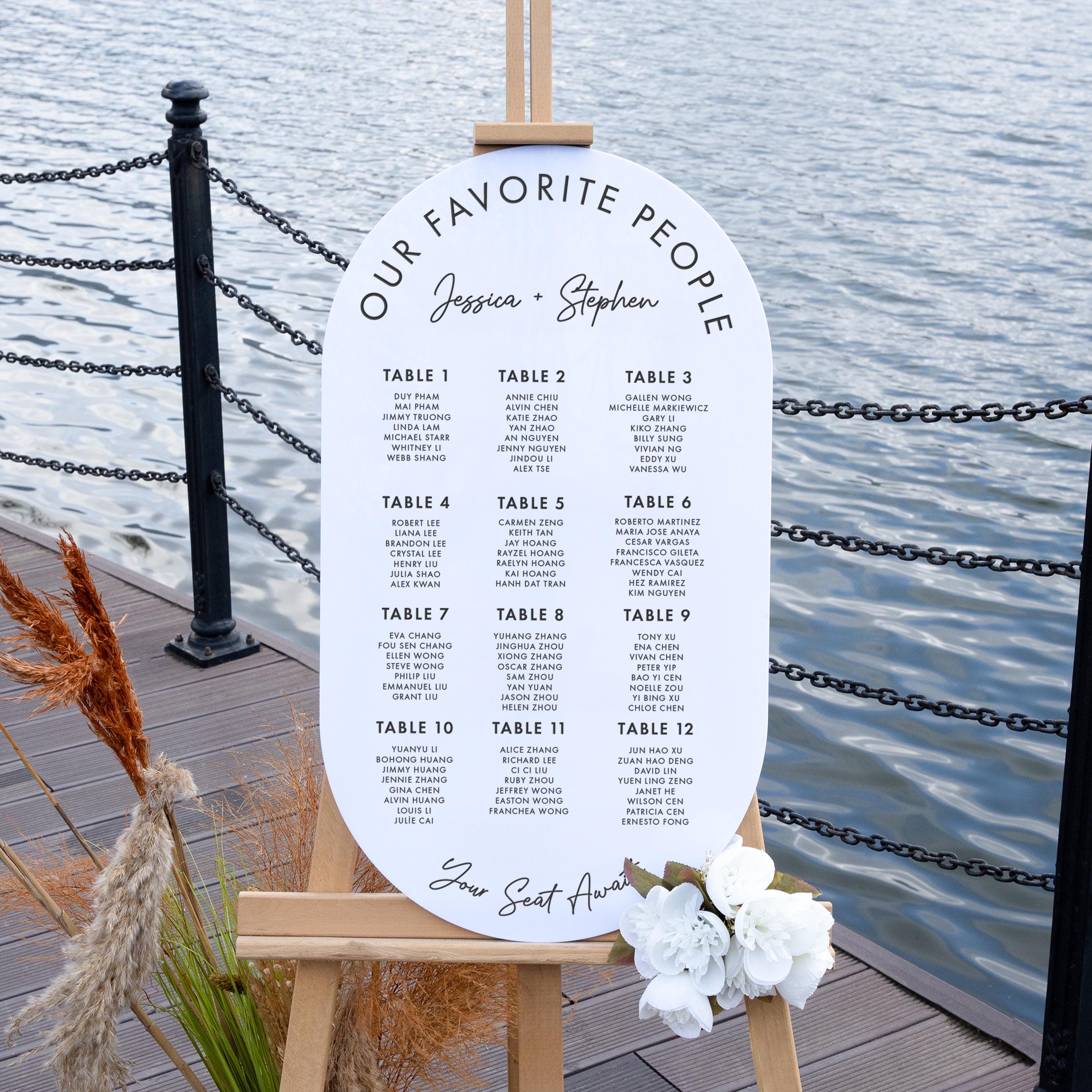 acrylic wedding seating chart white