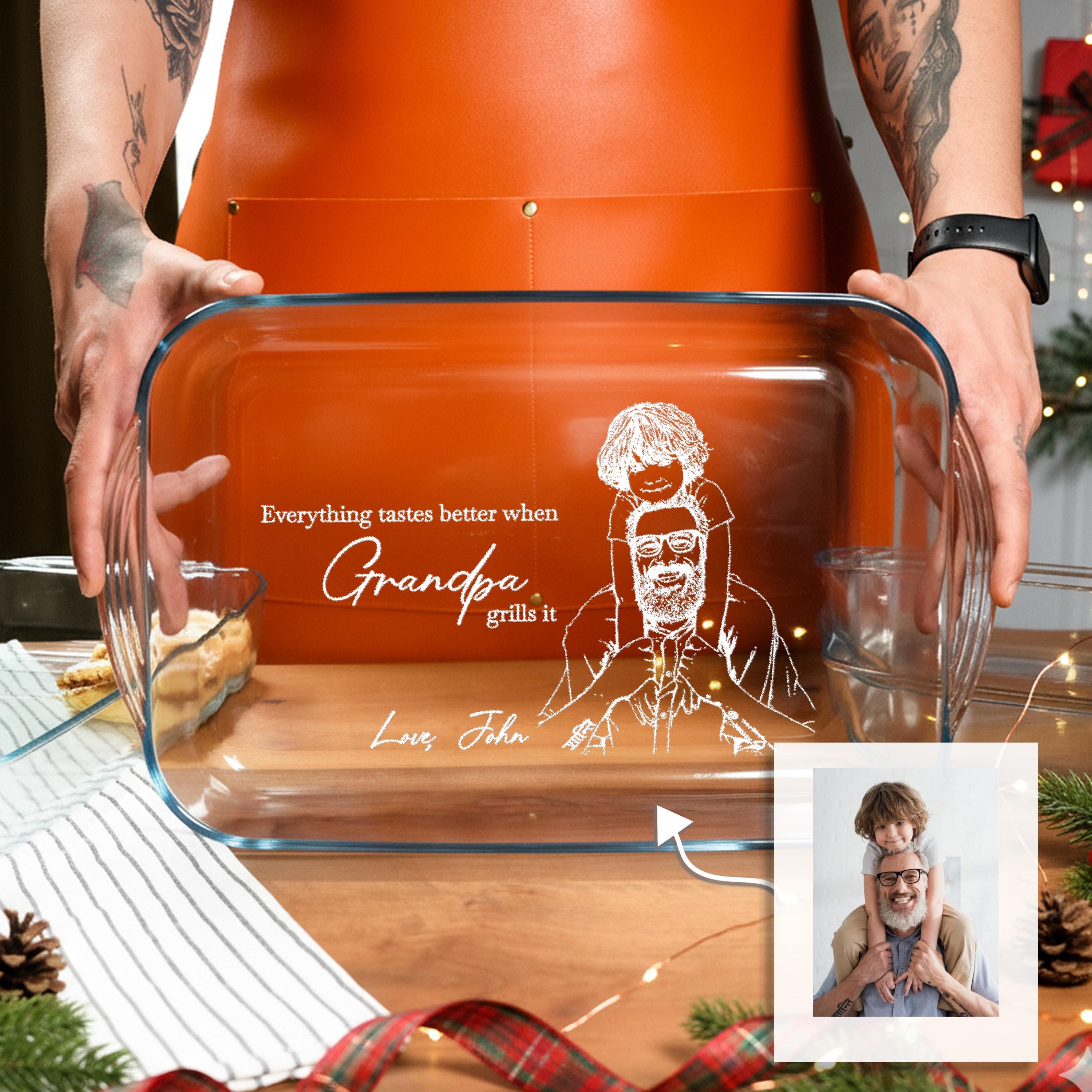 Personalized Glass Baking Pan Casserole Dish For Family Gift Engraved Kitchen Dish