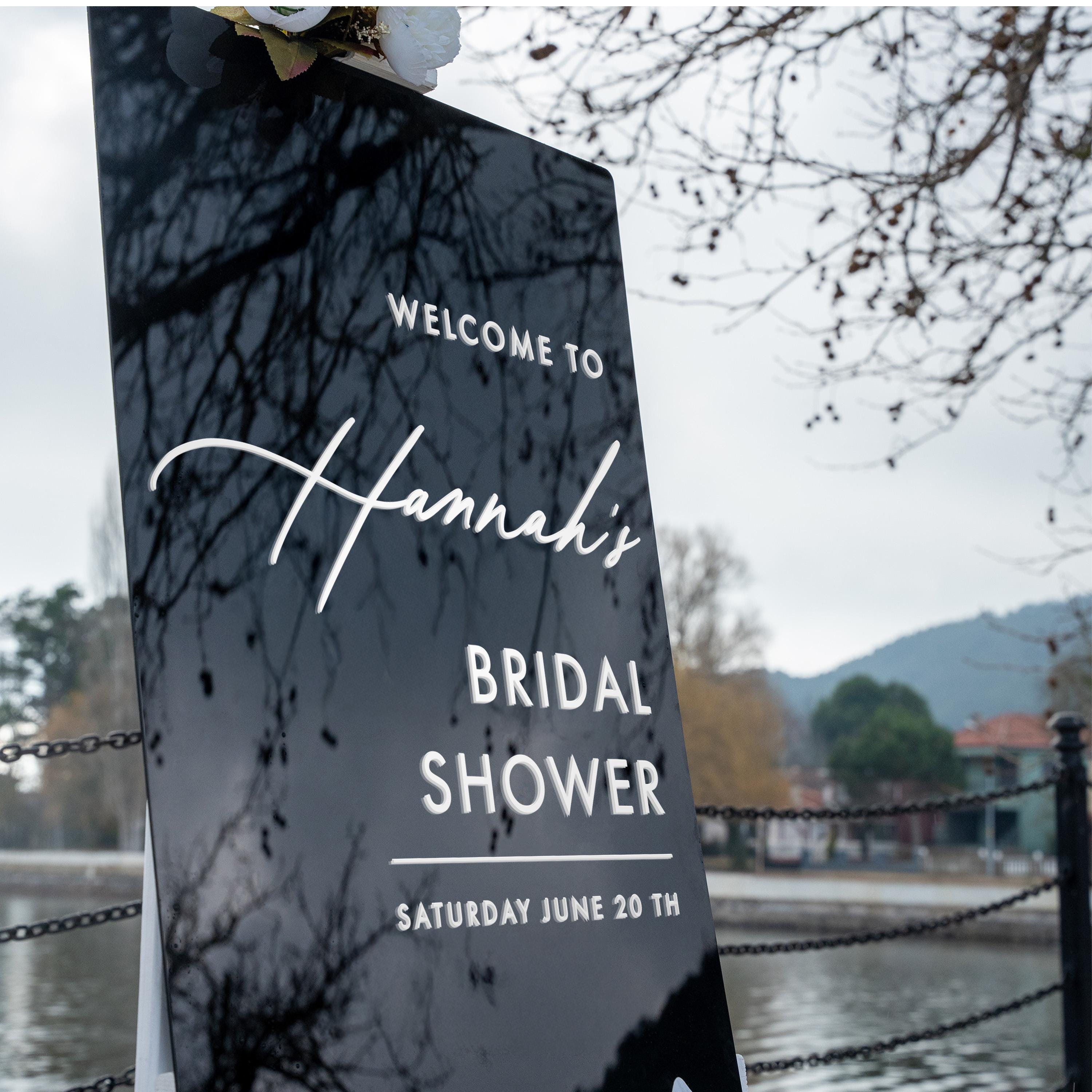 Personalized Acrylic Bridal Shower Welcome Sign - Gardenia Collection