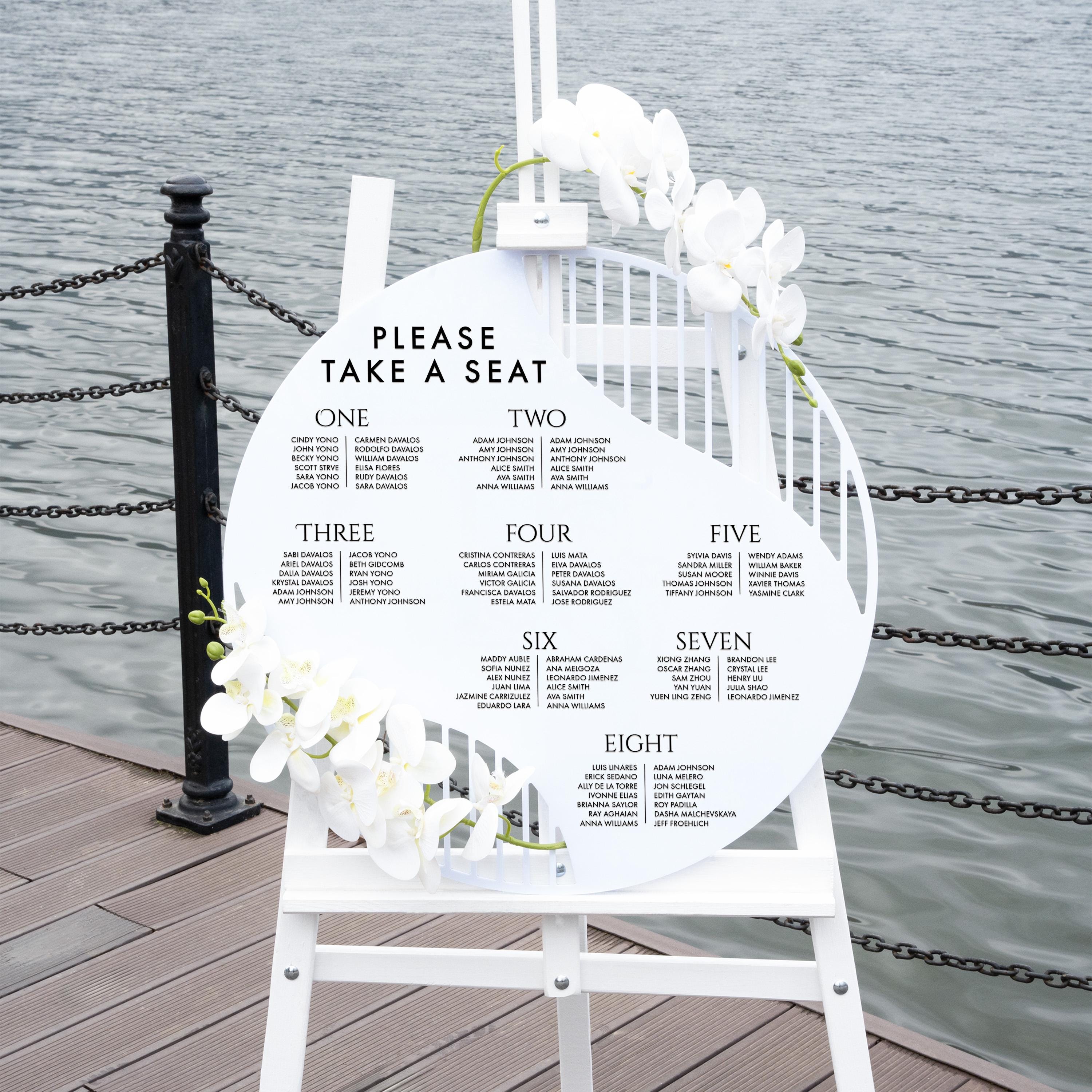 Acrylic Wedding Seating Chart - Personalized Reception Entrance Table Plan Berlin Collection