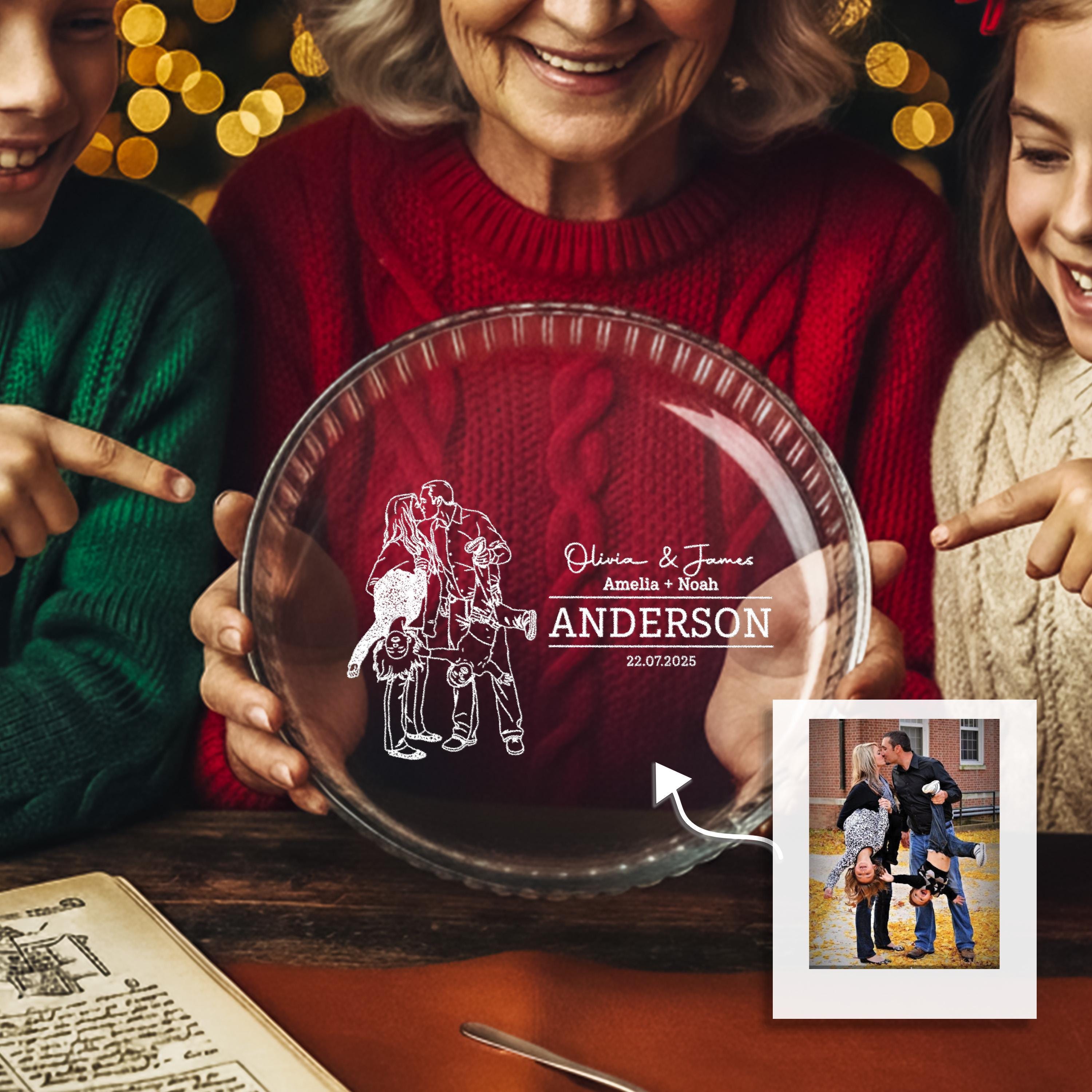 Personalized Baking Dish Custom Casserole Pan Engraved Glass Dish Family Keepsake Gift