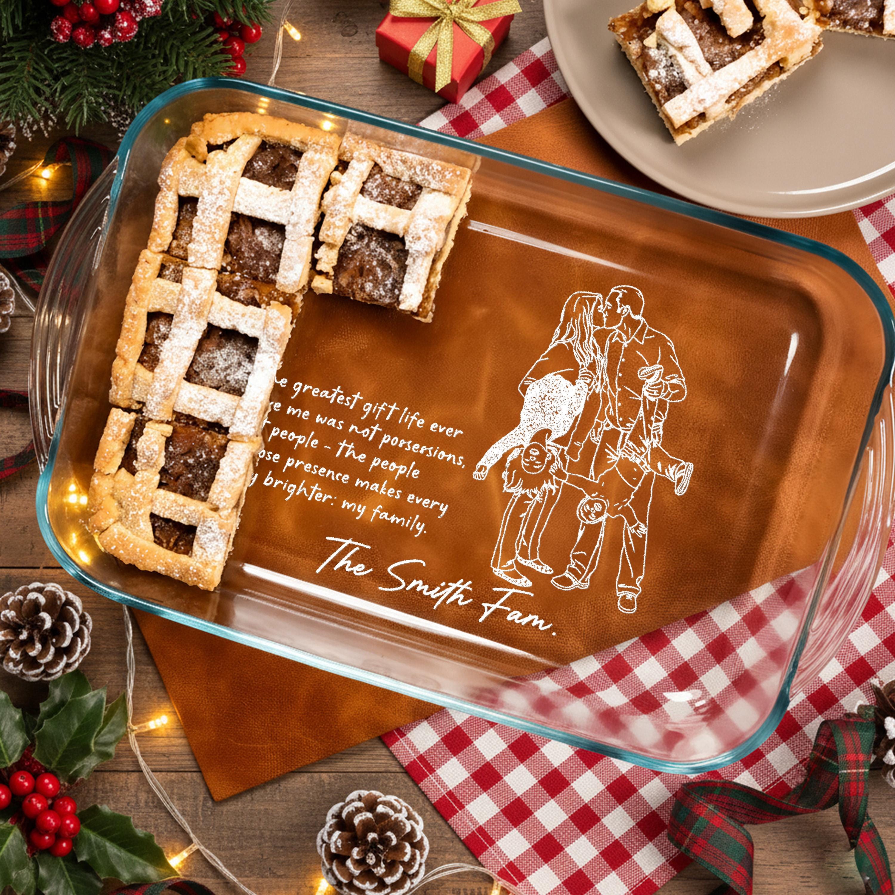 Engraved Glass Casserole Personalized Baking Dish Family Recipe Gift Keepsake