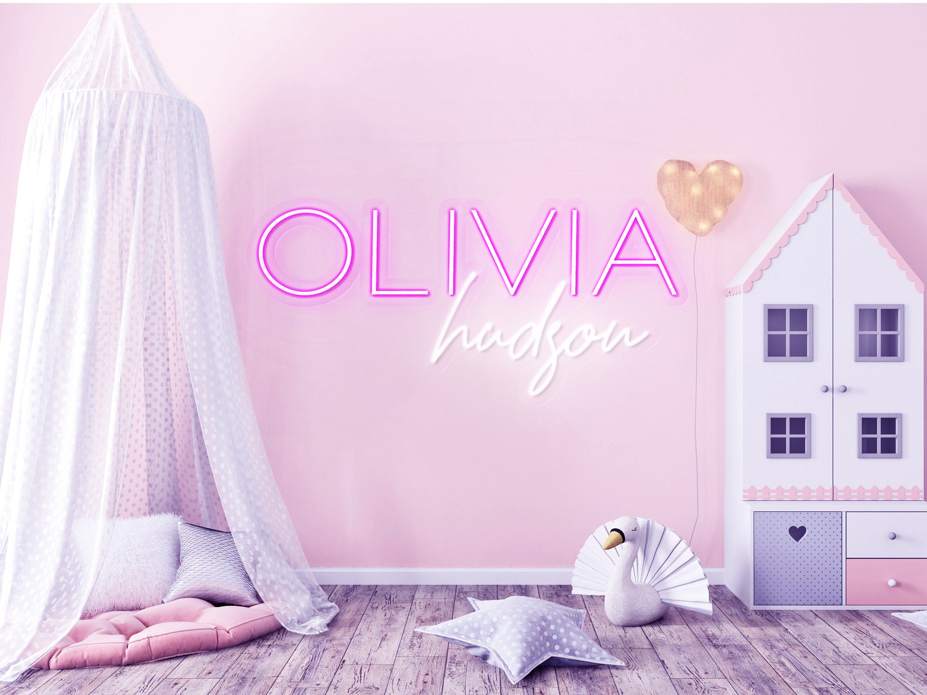 Custom Kid Neon Sign Personalized Baby Name Light for Nursery Room Decoration Birthday Gift