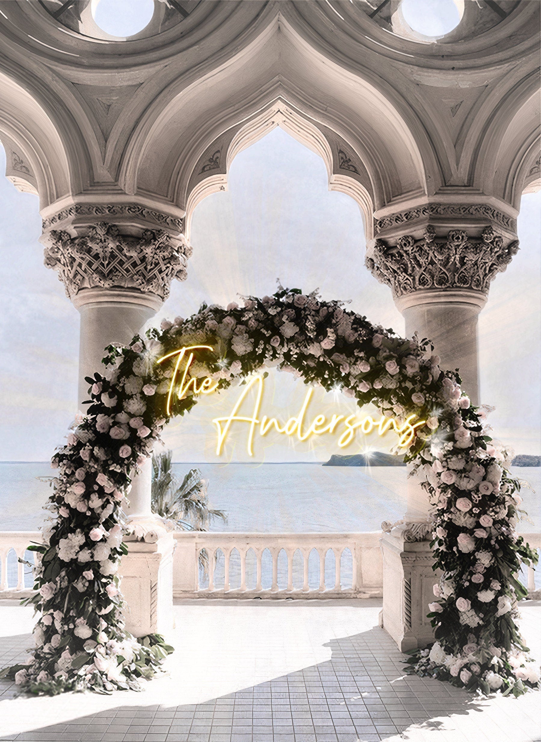 Custom Neon Wedding Sign Personalized LED Wedding Backdrop Handcrafted Neon Gift