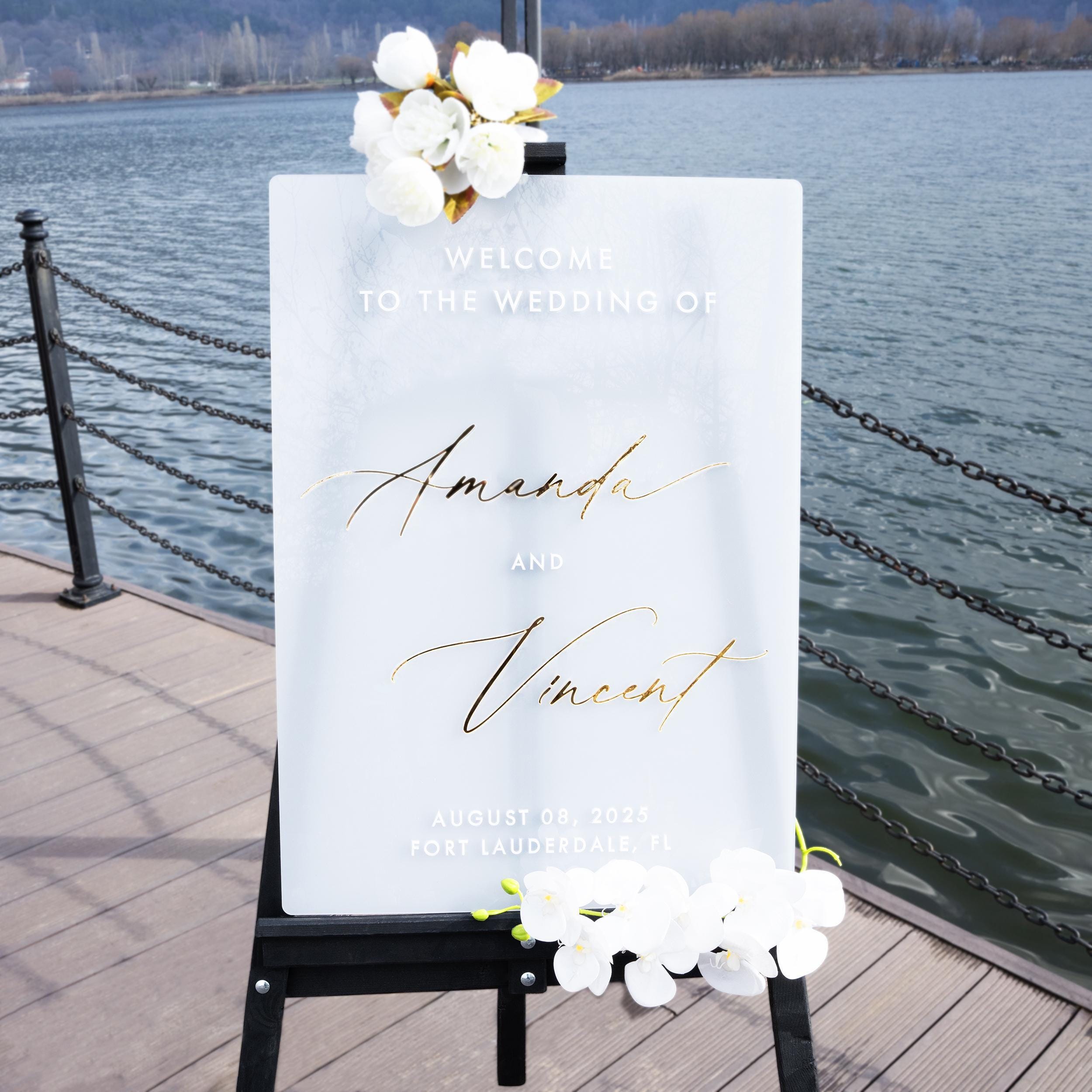 wedding welcome sign acrylic