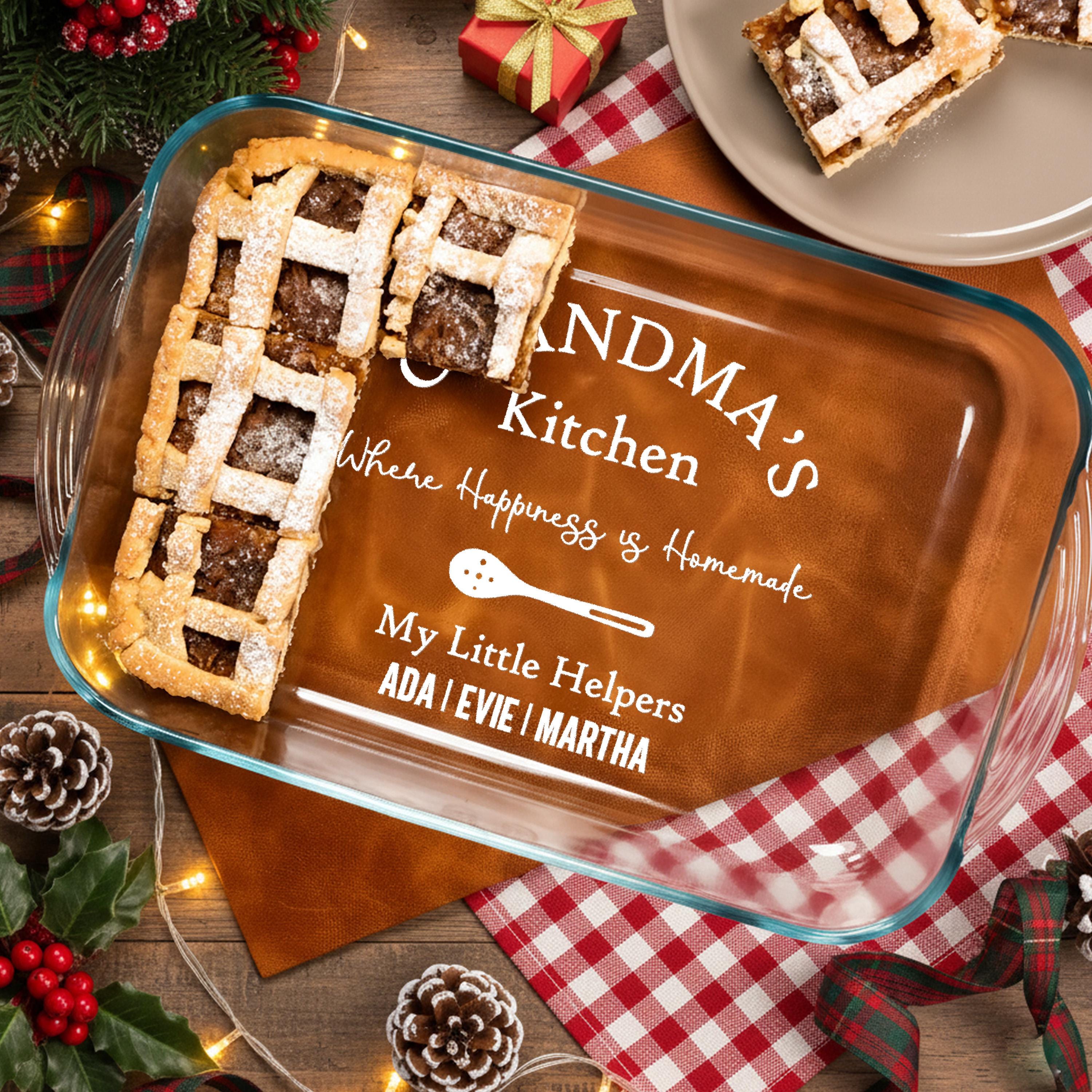Personalized Baking Dish Casserole Dish For Family Gift Engraved Glass Bakeware