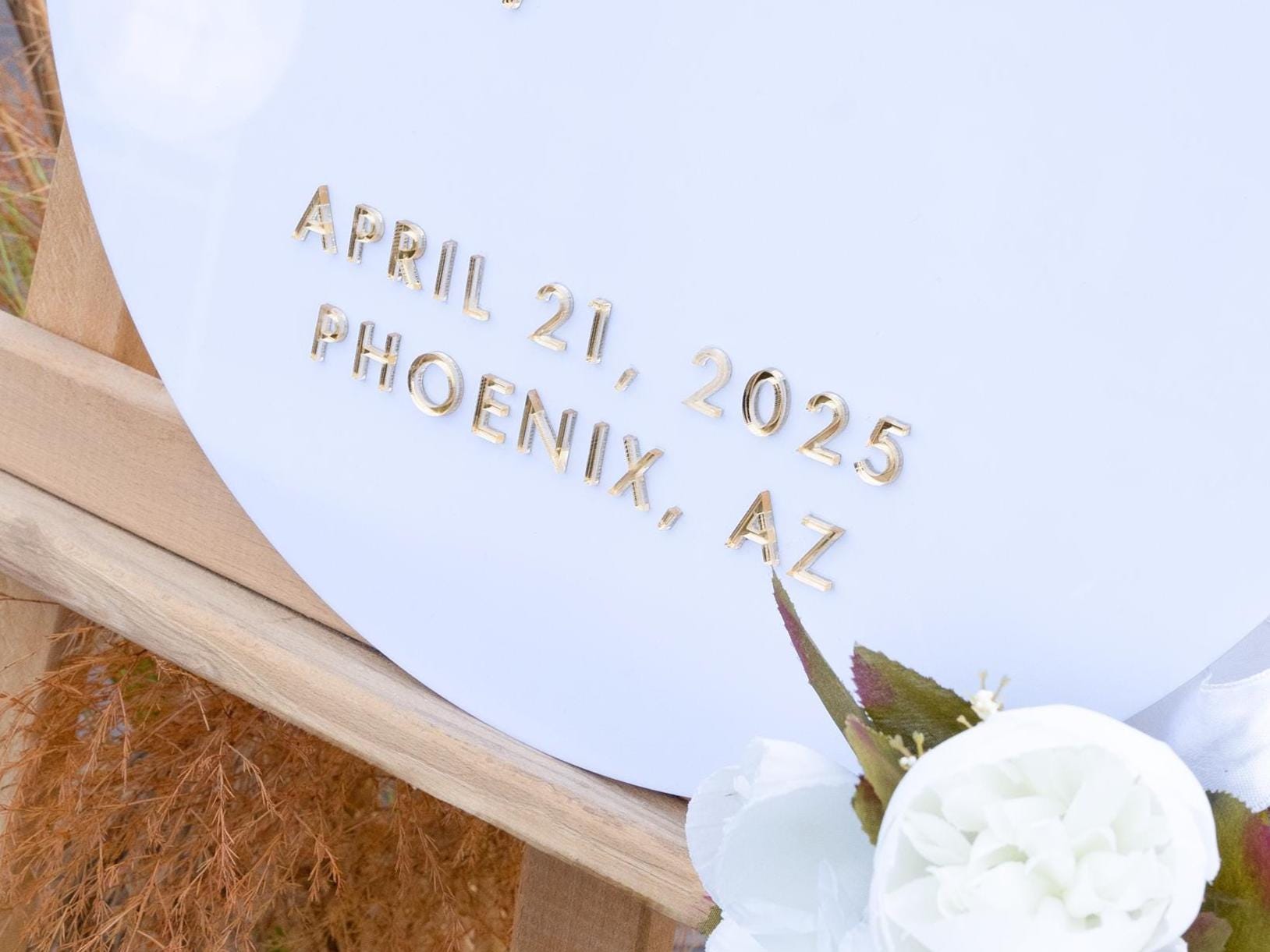 White Acrylic Bridal Shower Welcome Sign - Poppy Collection