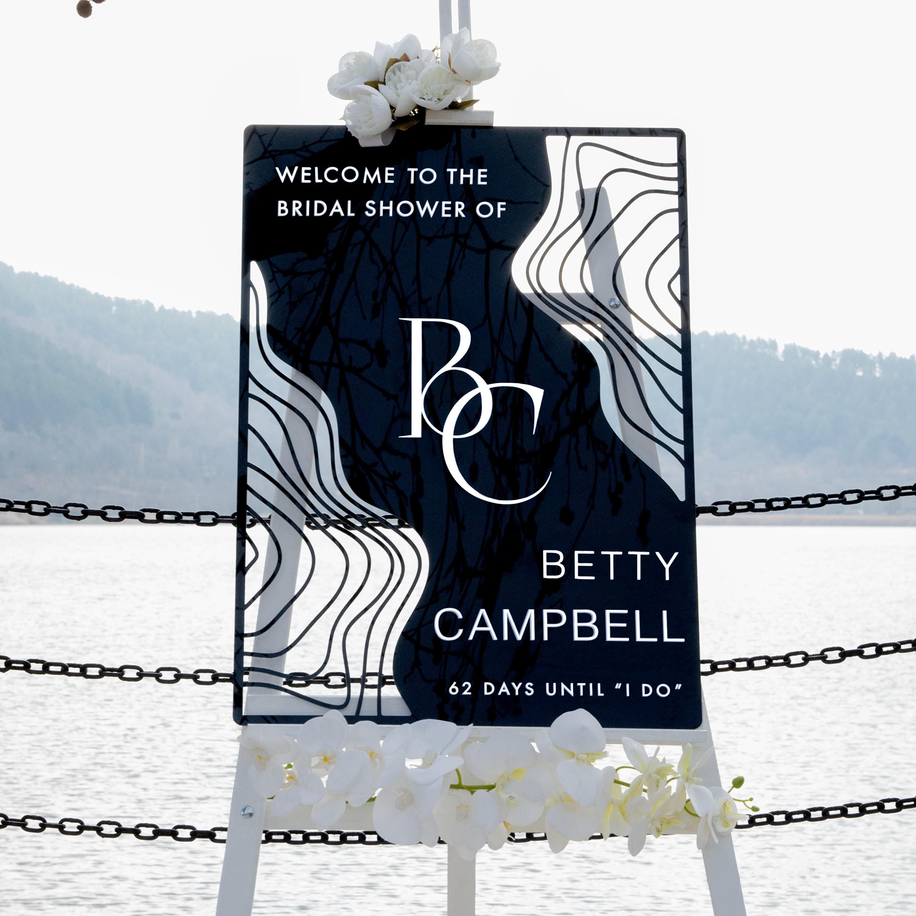 Acrylic Bridal Shower Welcome Sign, Bachelorette Party - Orchid Collection