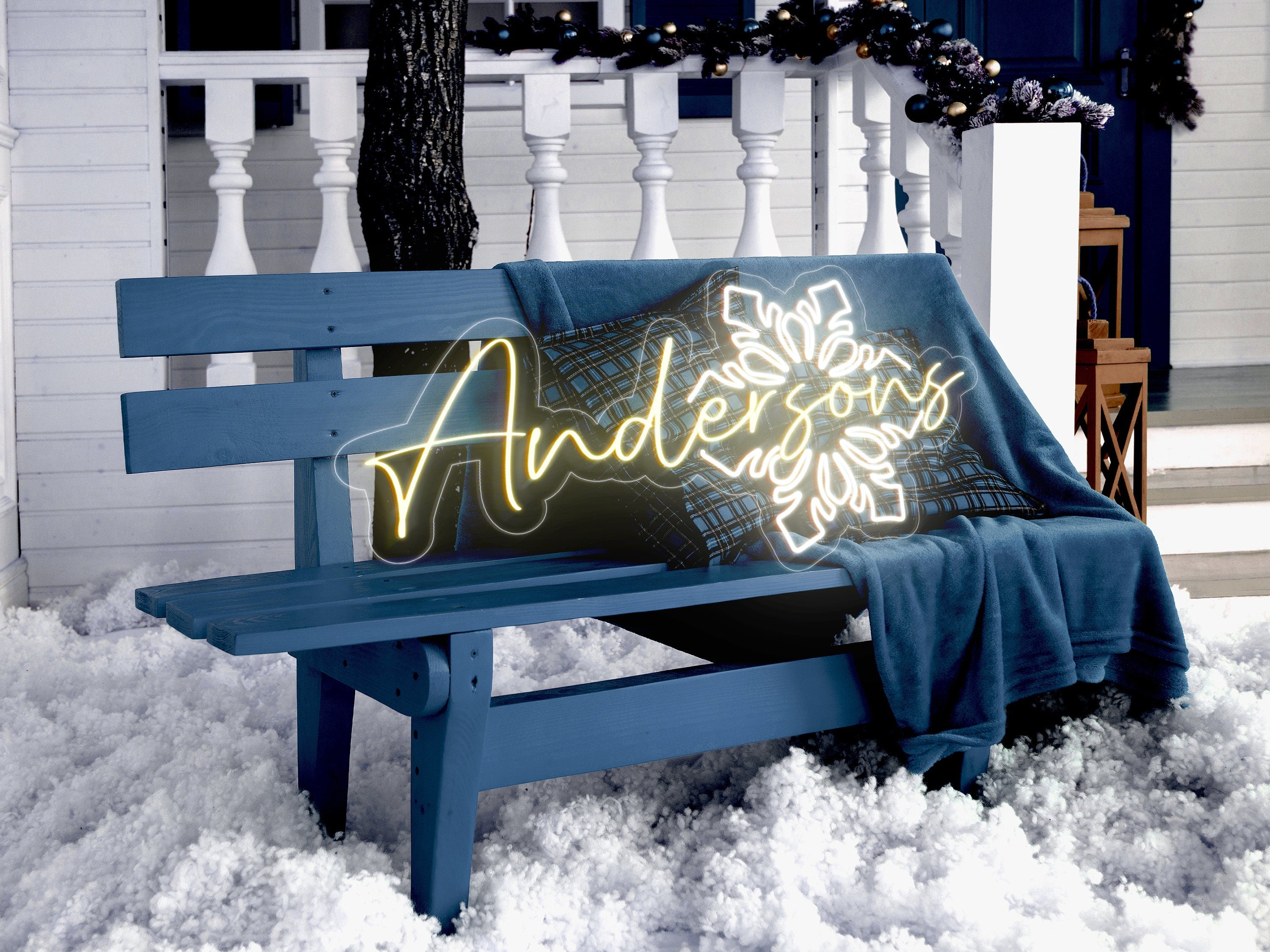 Personalized Christmas Neon Sign Custom Holiday Home Decor Family Gift