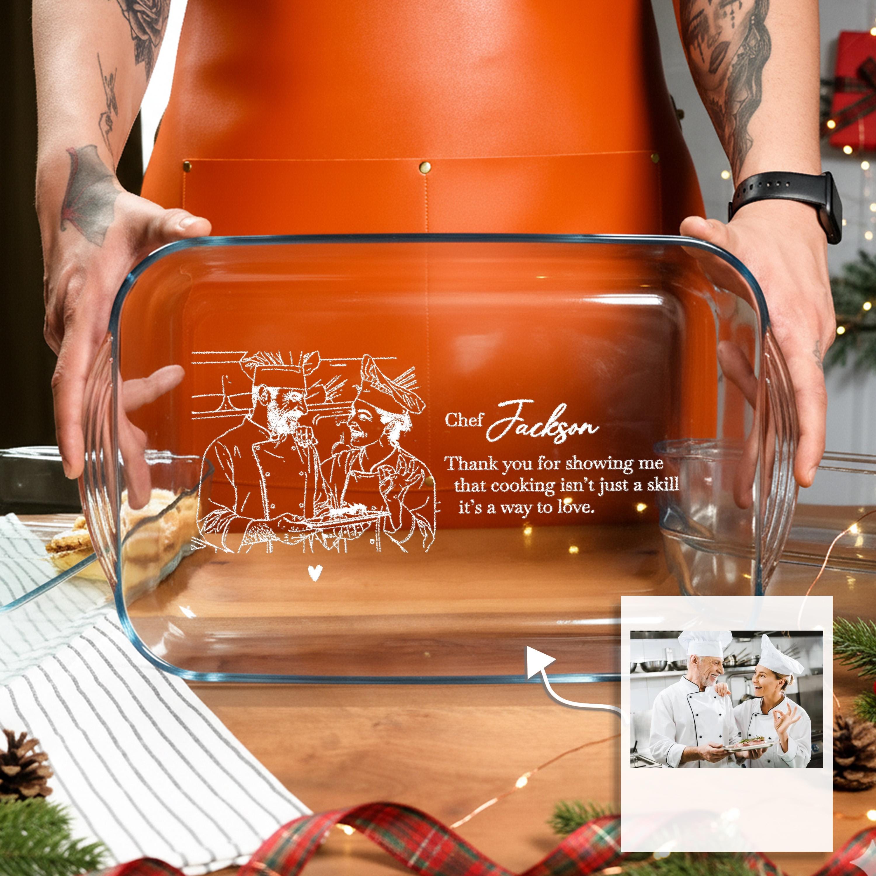 Personalized Photo Engraved Gift as Casserole Dish, Gift for Her Bakeware