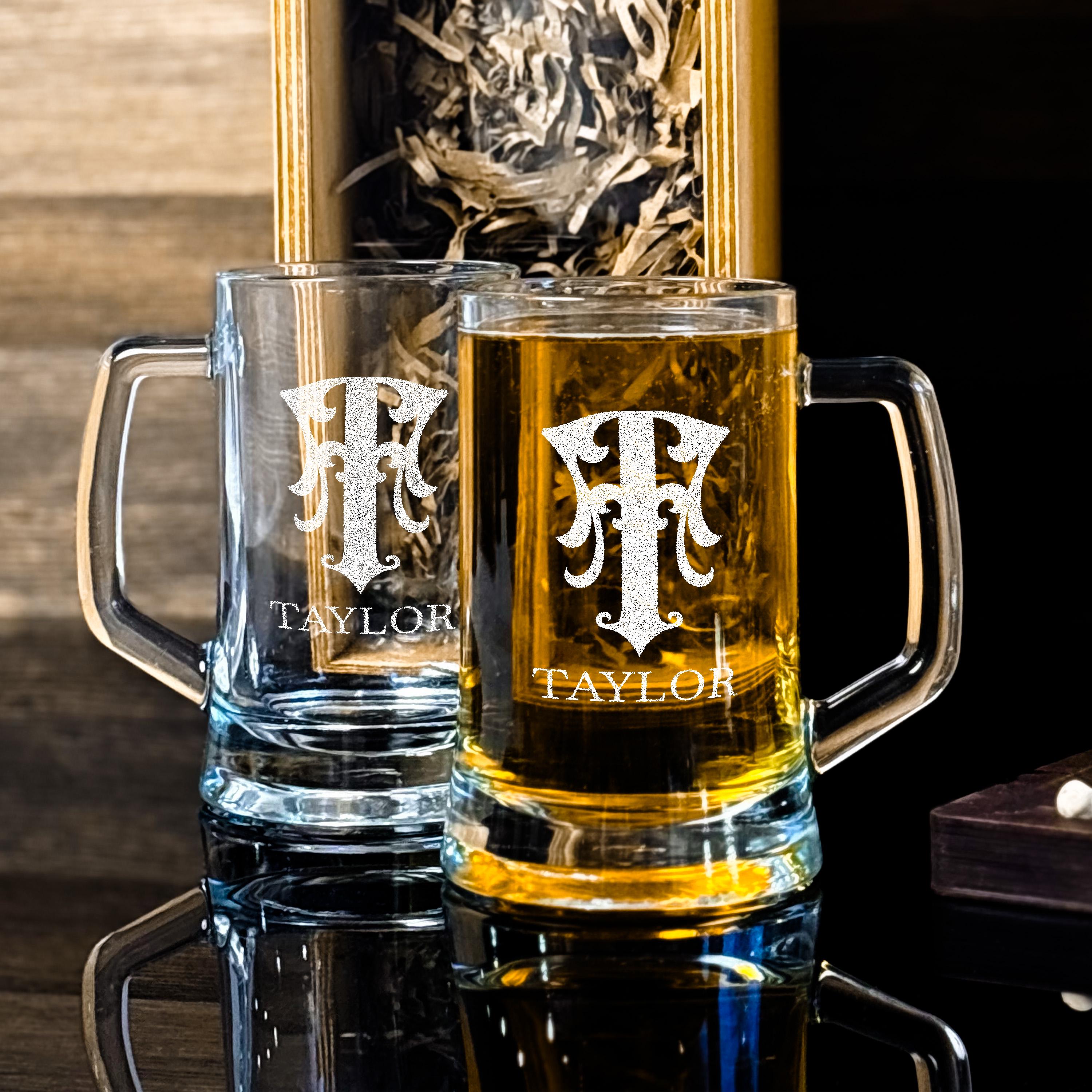 Engraved Beer Glass Personalized Beer Mug Gift For Him Wedding Or Birthday