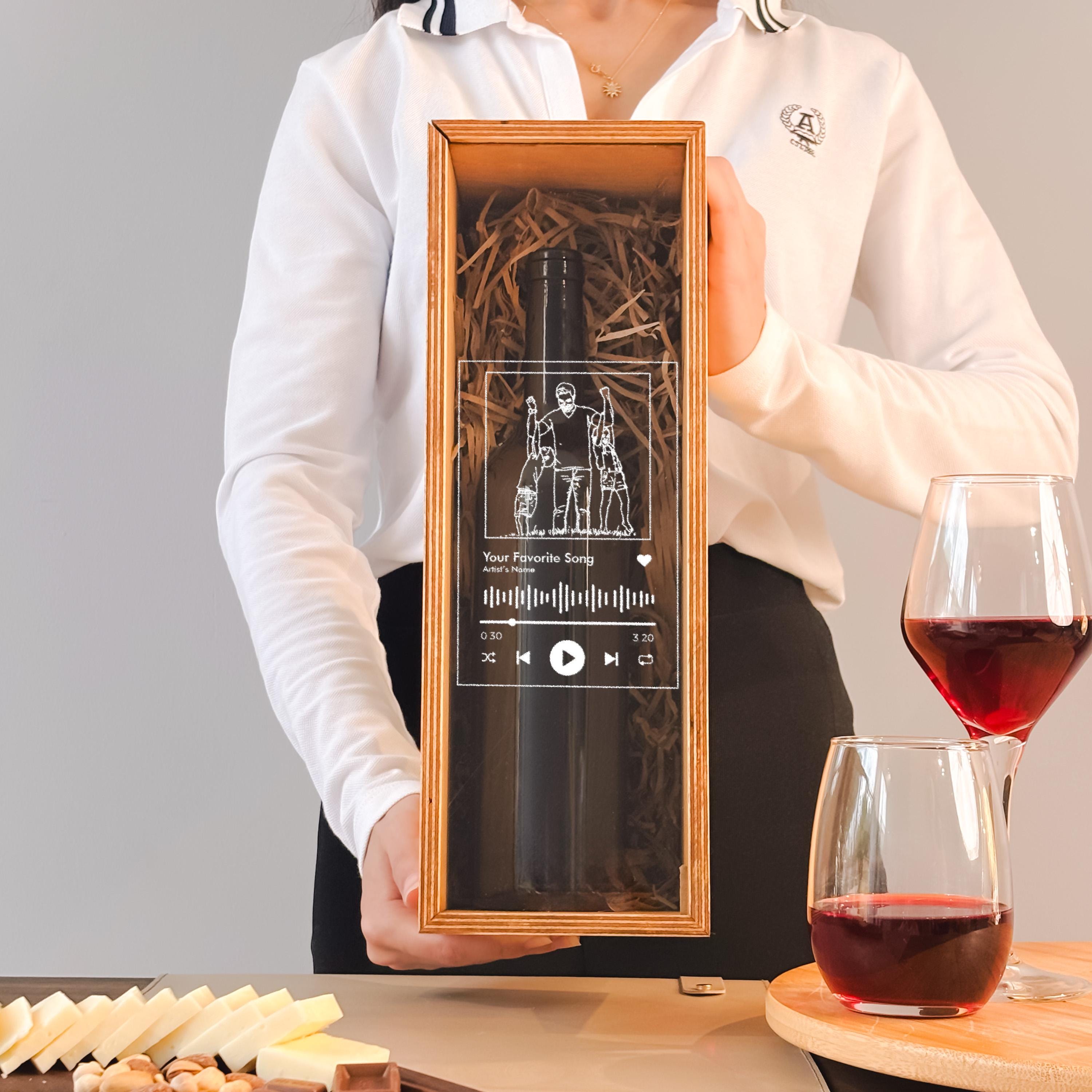 Personalized Wine Box Wedding Gift Wooden Engraved Keepsake Presentation Box