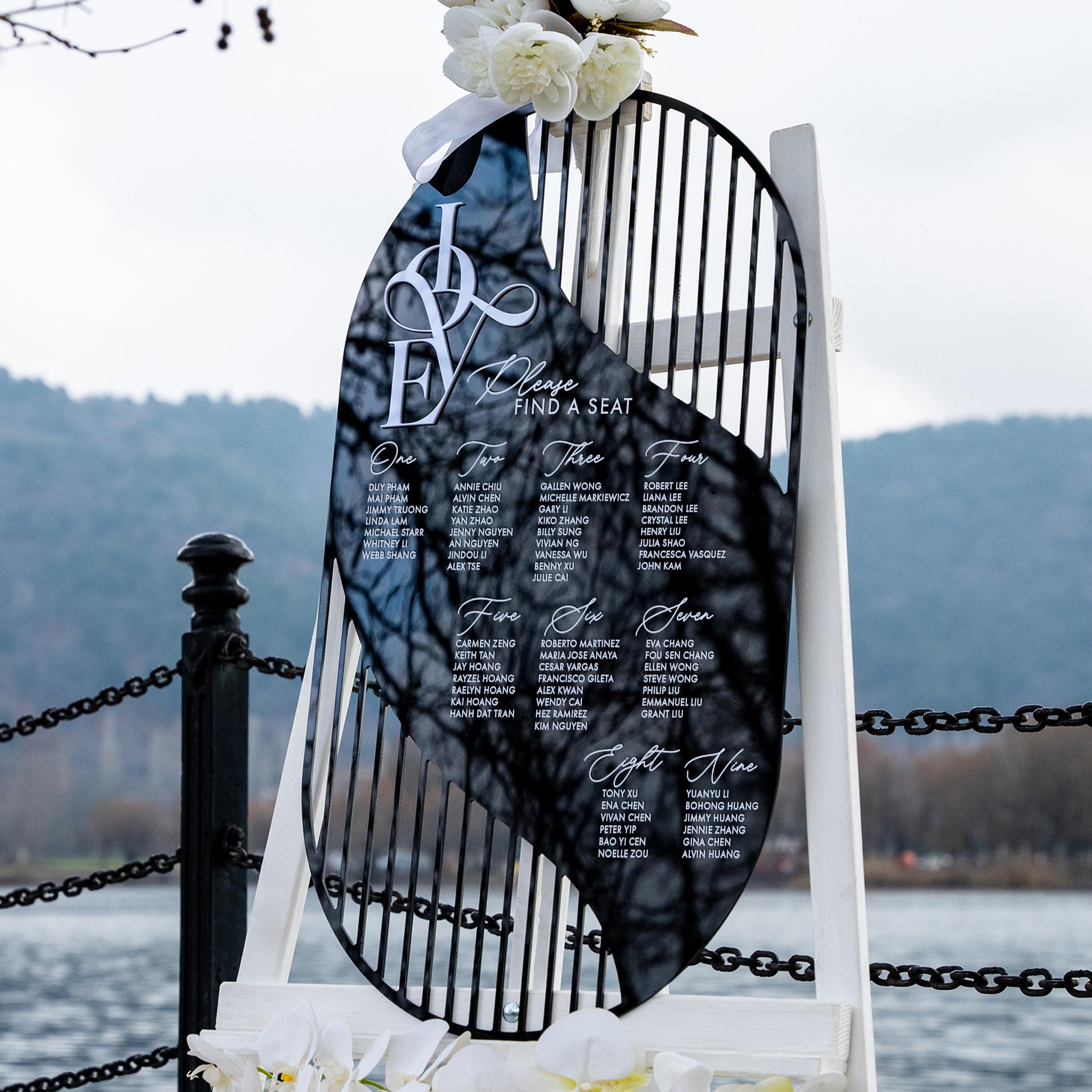 Acrylic Wedding Sign - Boho Wedding Decor Seating Chart with Gold Base Sign Istanbul Collection