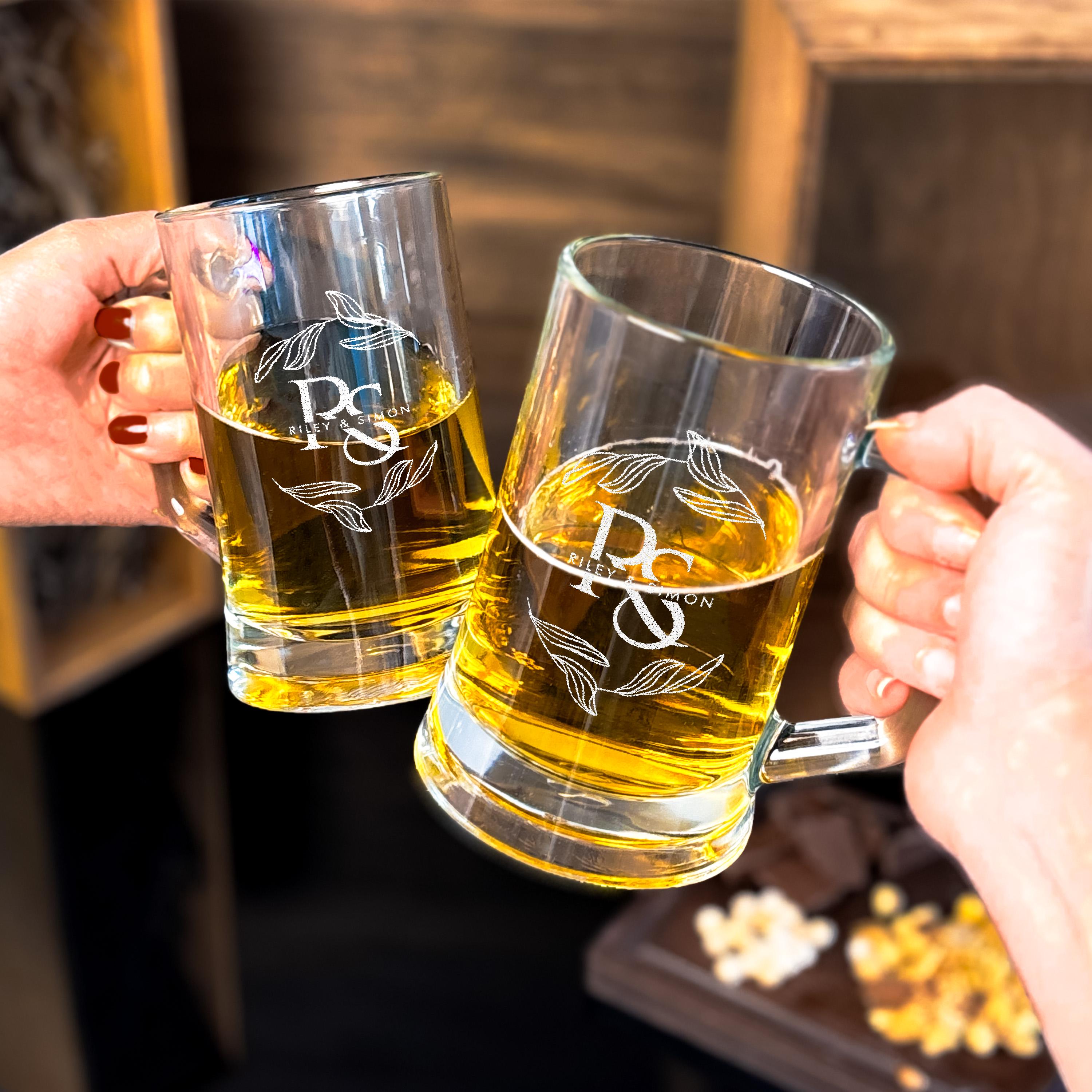 Engraved Beer Mug Personalized Beer Glass Wedding Gift Housewarming Present