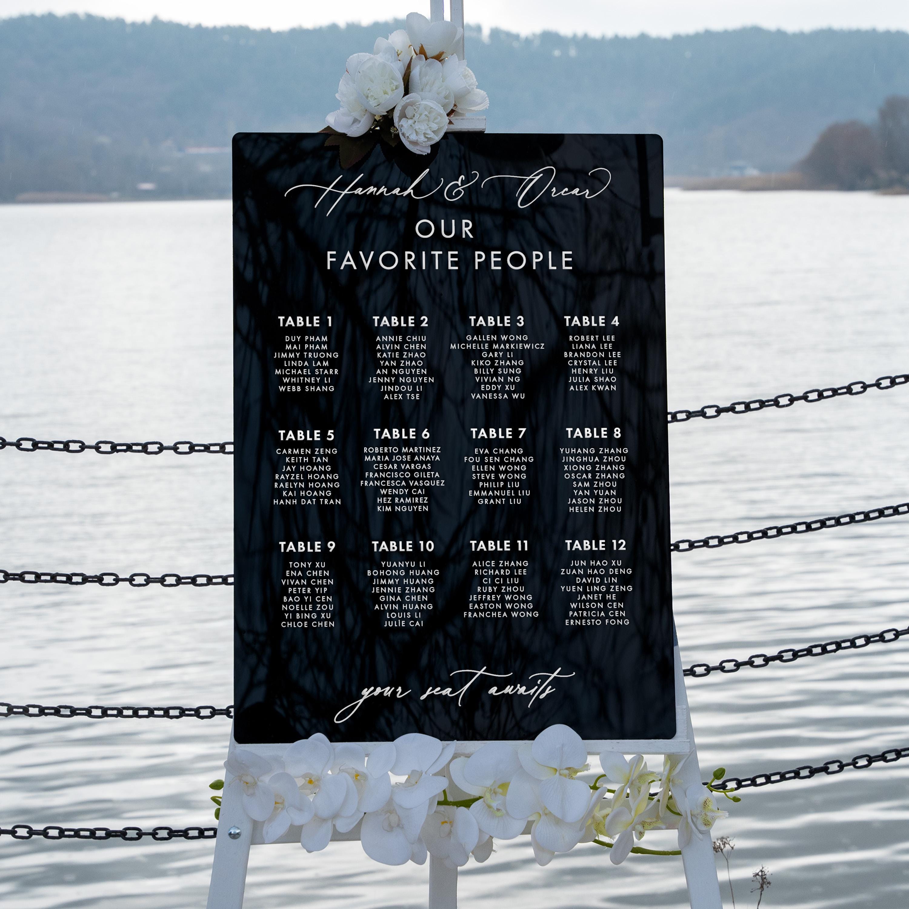 Acrylic Wedding Seating Chart - Guest Seating Chart and Personalized Decor Gardenia Collection