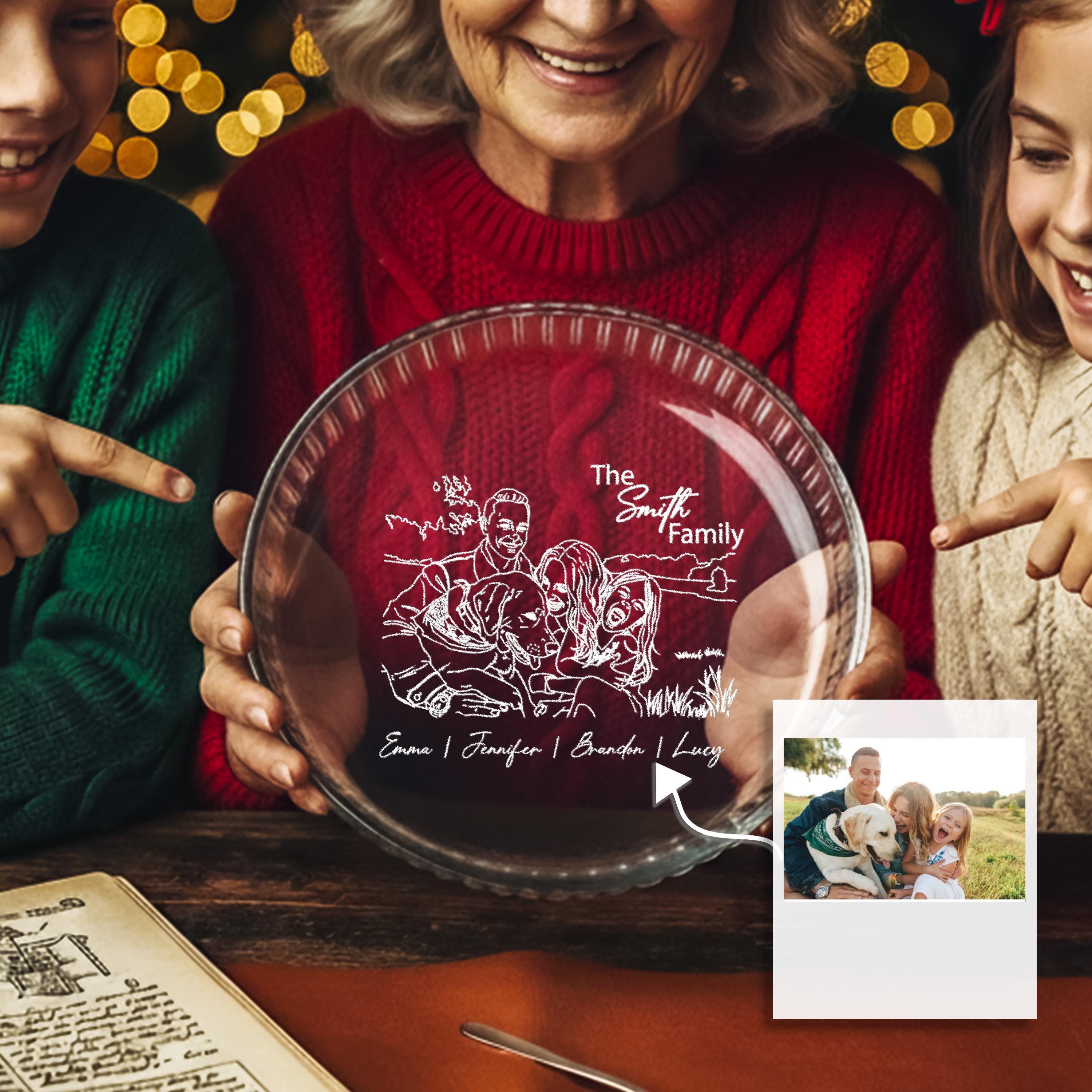 Engraved Glass Baking Dish Custom Casserole Dish Family Photo Gift Heirloom Keepsake